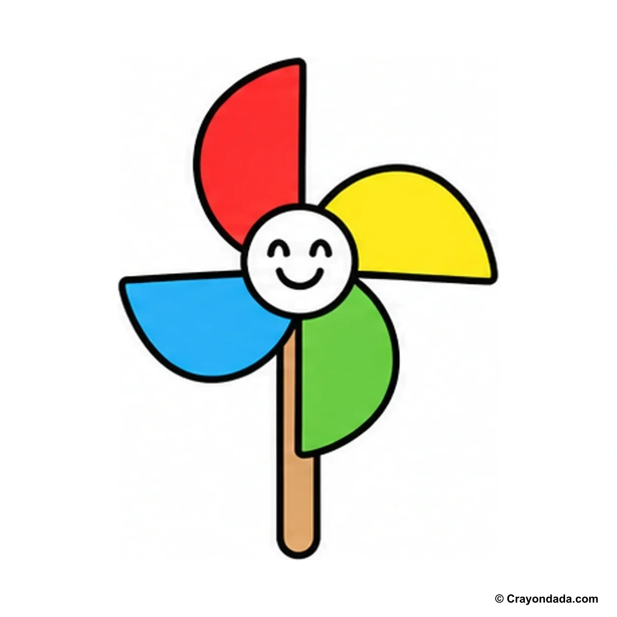 How to Draw a Happy Pinwheel finished drawing