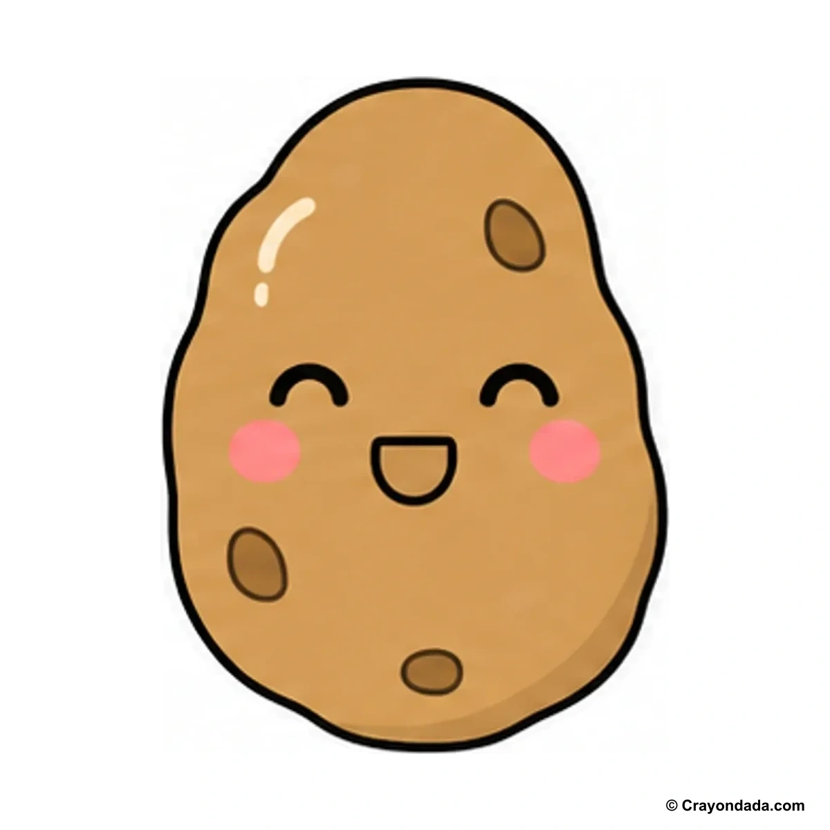 How to Draw a Happy Potato finished drawing