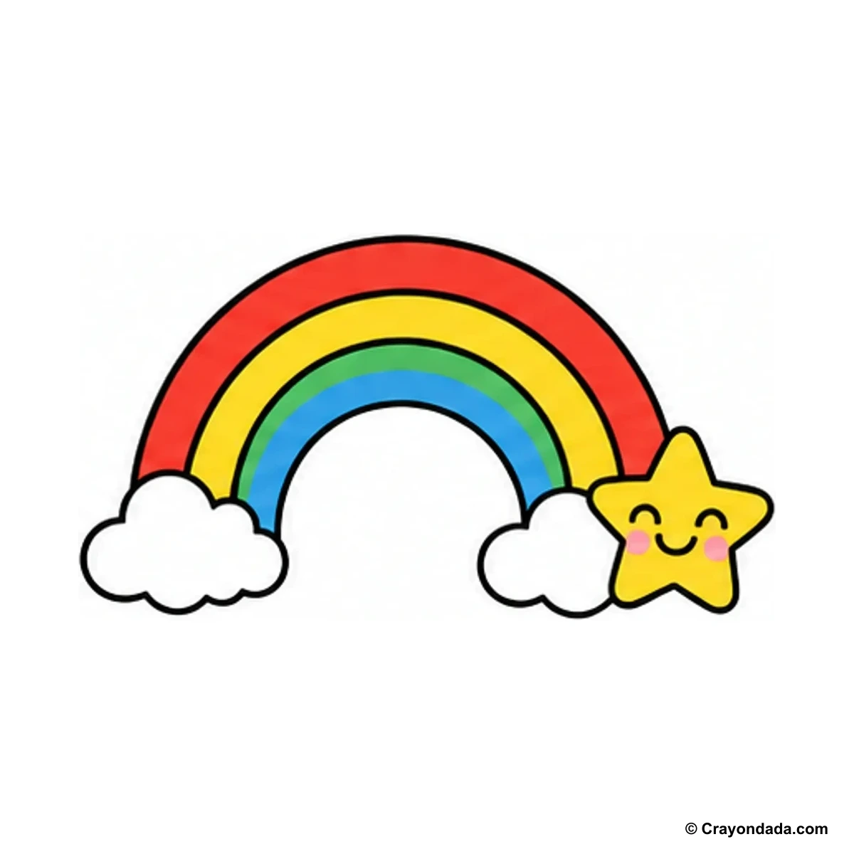 How to Draw a Happy Rainbow Star finished drawing
