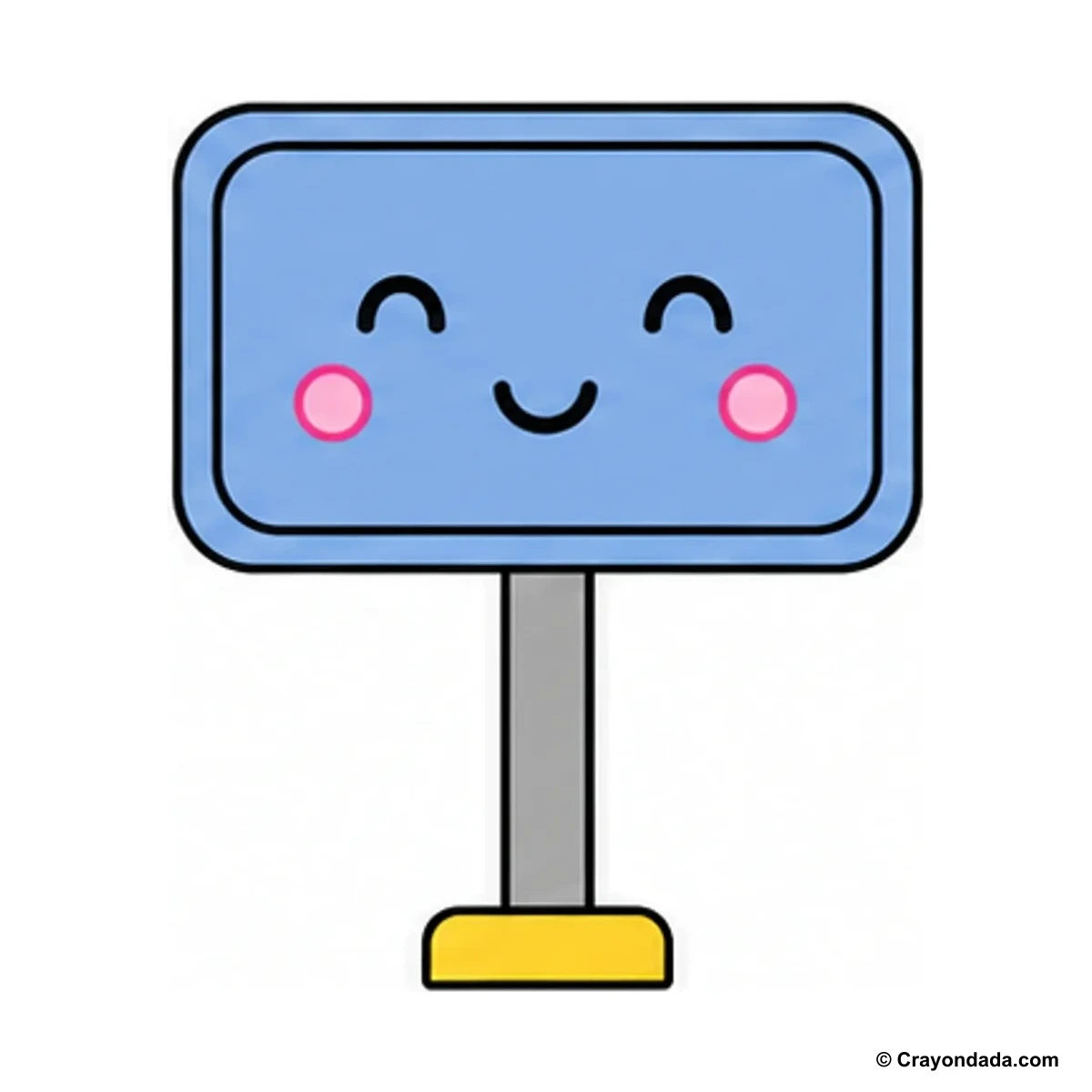 How to Draw a Happy Road Sign finished drawing