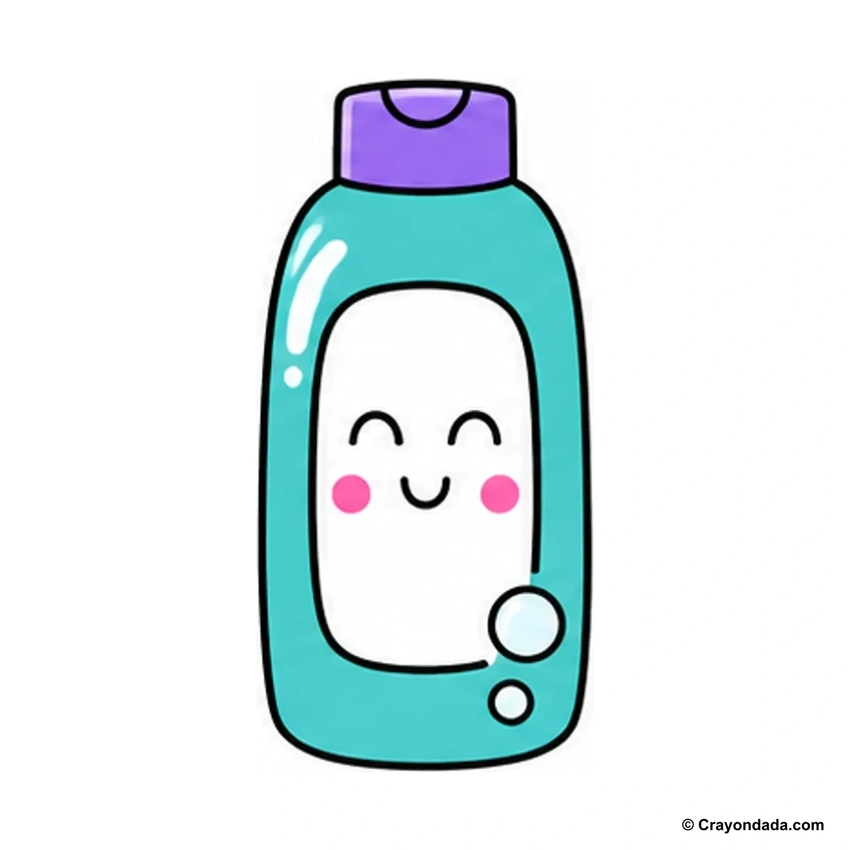 How to Draw a Happy Shampoo Bottle finished drawing