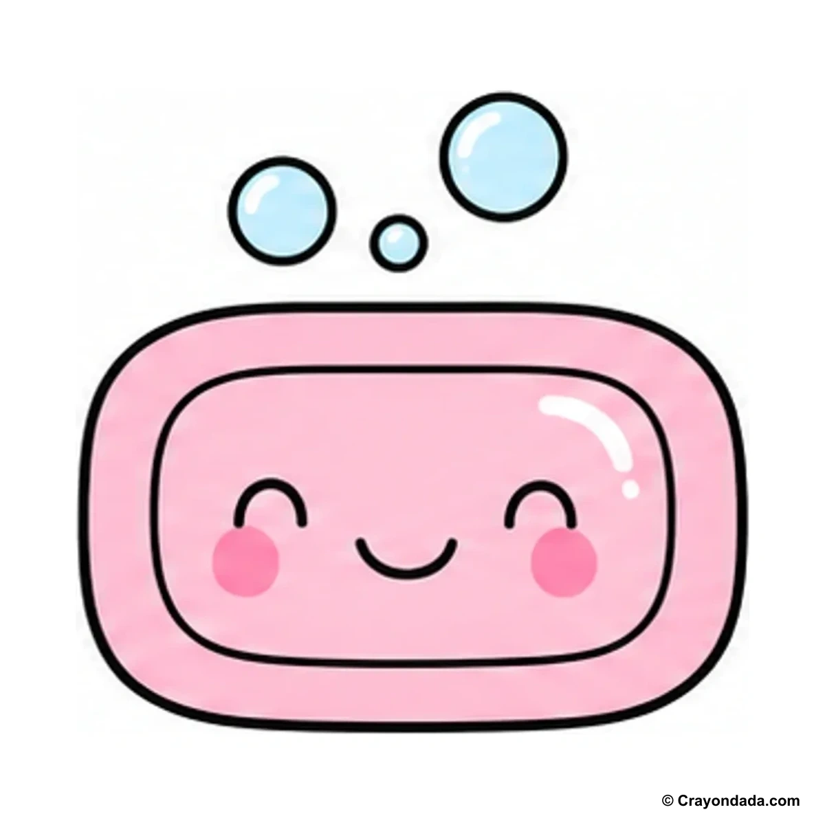 How to Draw a Happy Soap Bar finished drawing