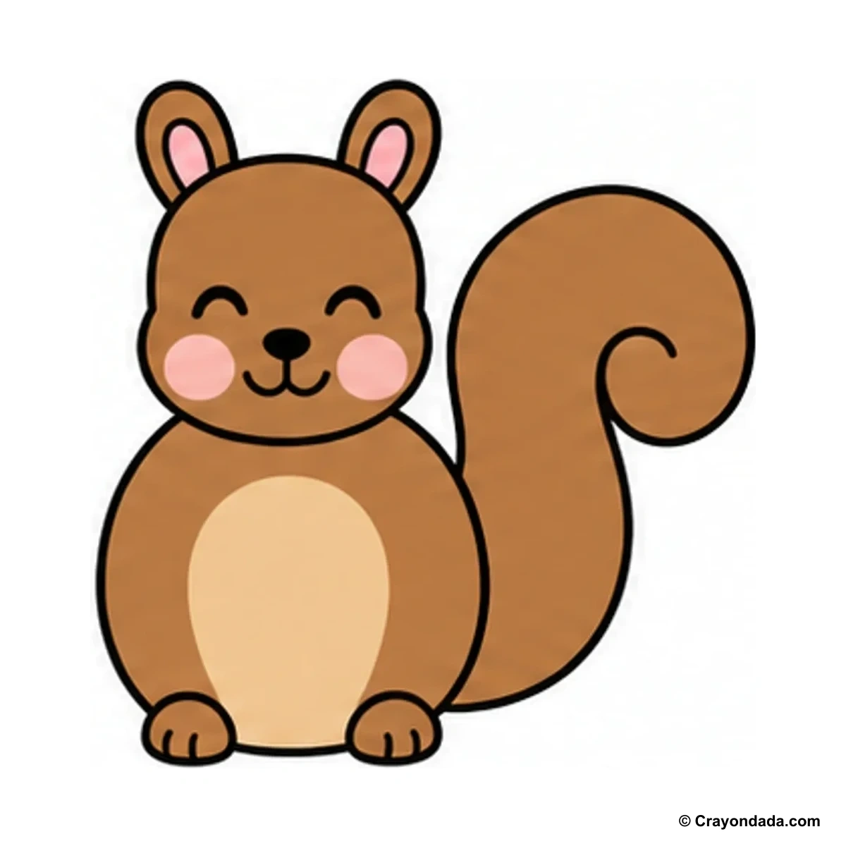 How to Draw a Happy Squirrel finished drawing