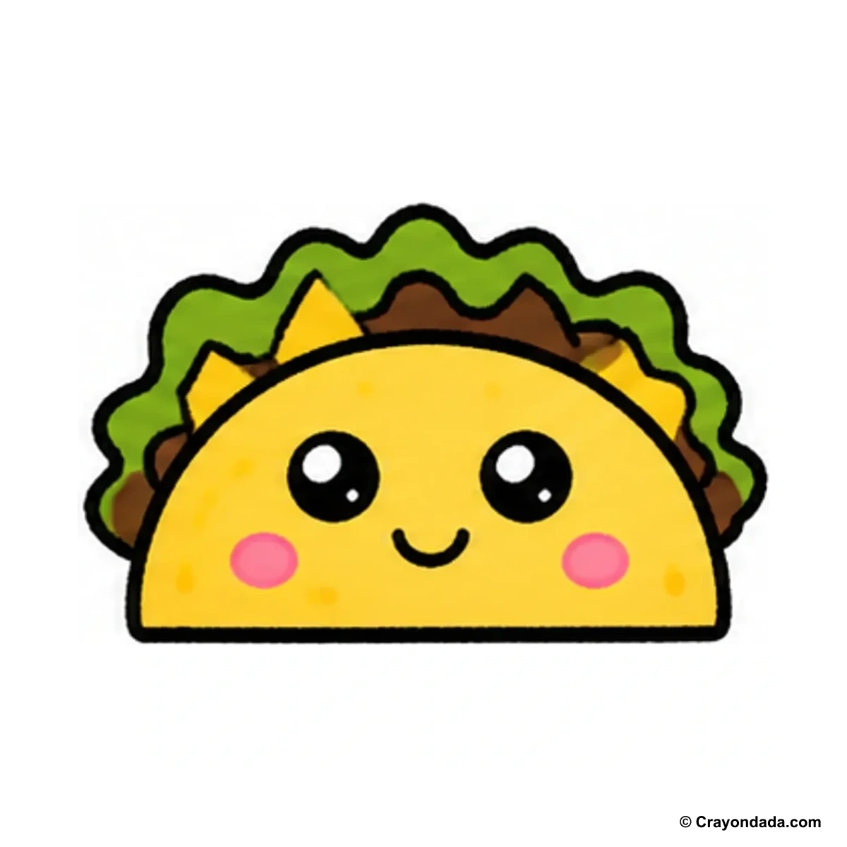 How to Draw a Happy Taco finished drawing