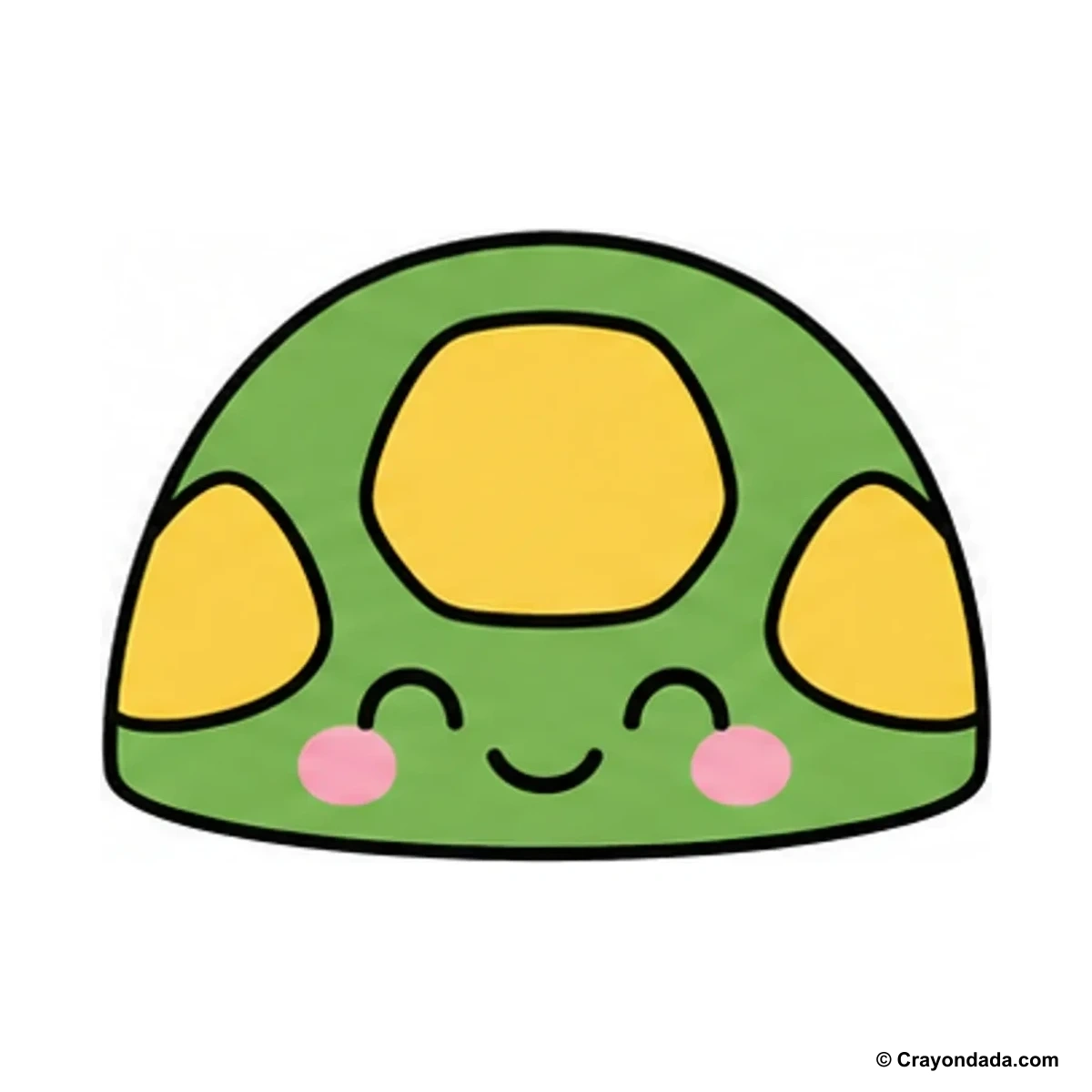 How to Draw a Happy Turtle Shell finished drawing