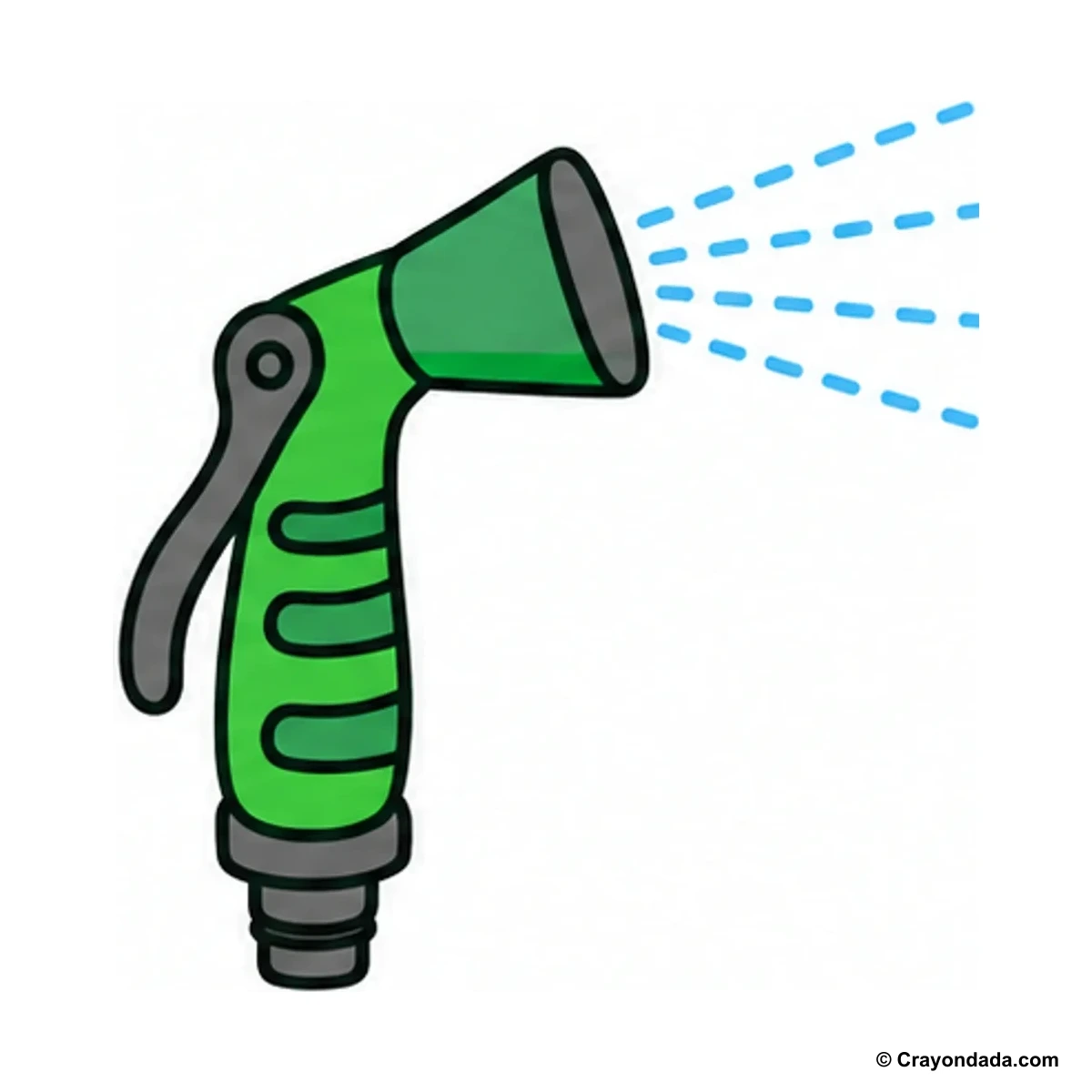 How to Draw a Hose Nozzle finished drawing