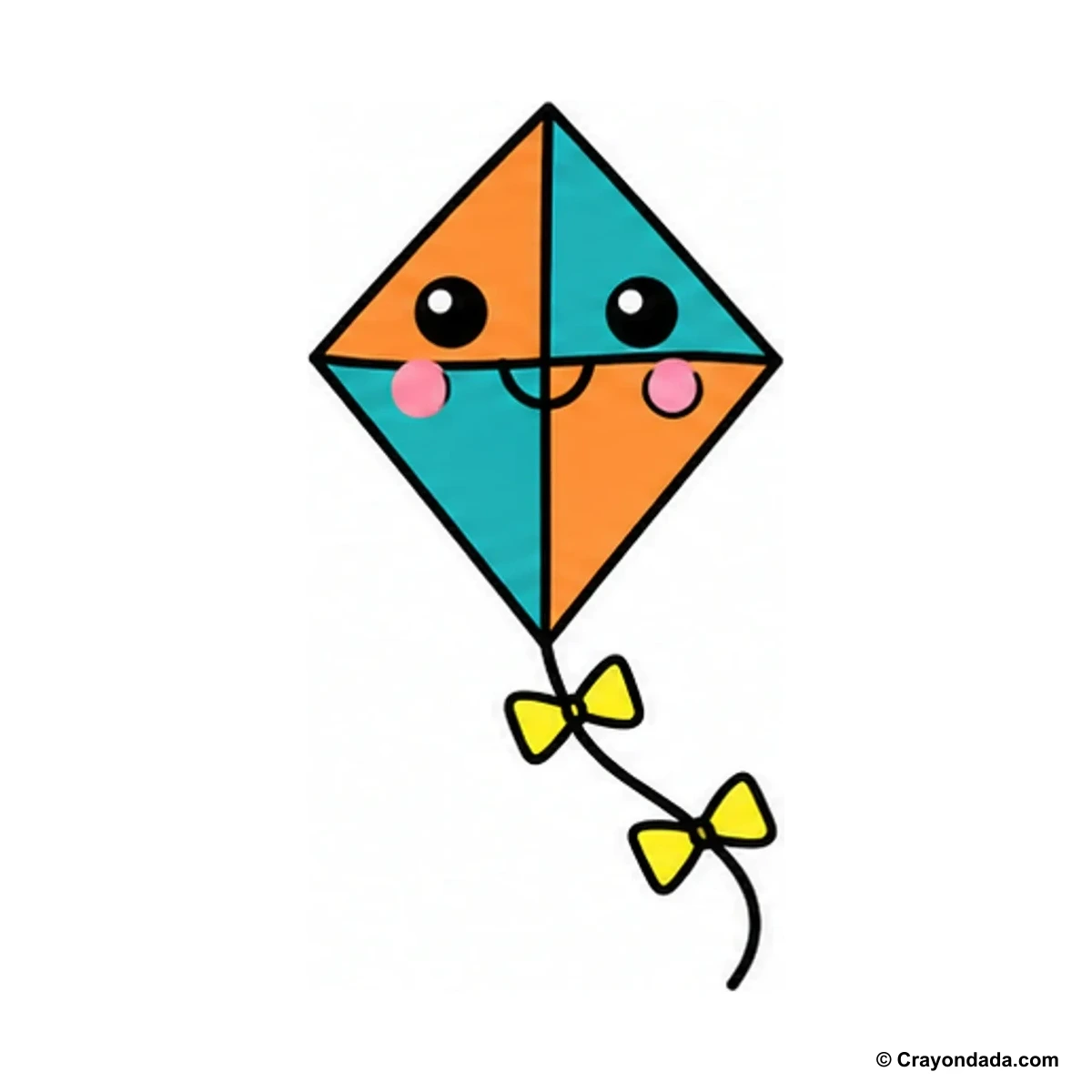 How to Draw a Hot Air Kite finished drawing