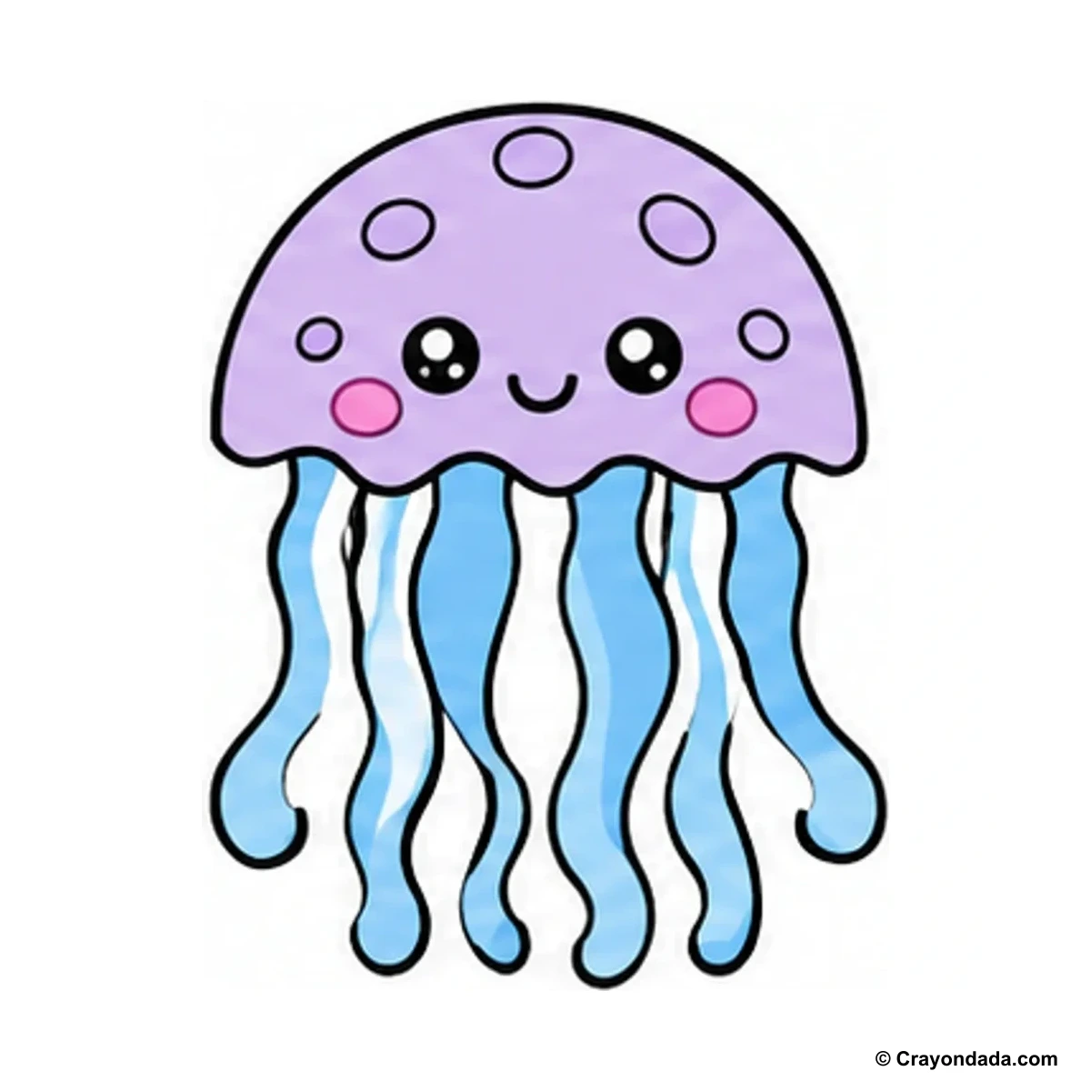How to Draw a Jellyfish finished drawing
