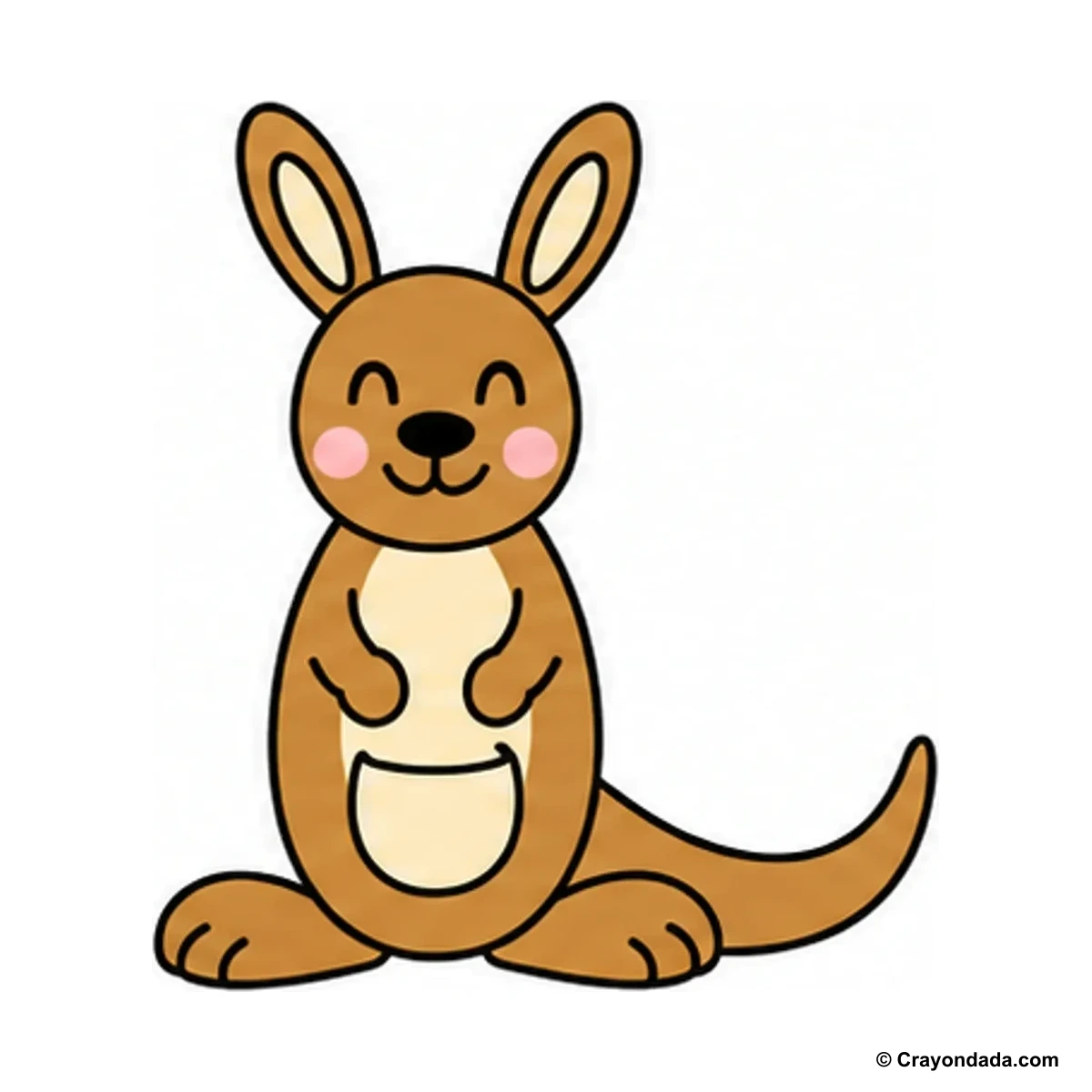 How to Draw a Kangaroo finished drawing