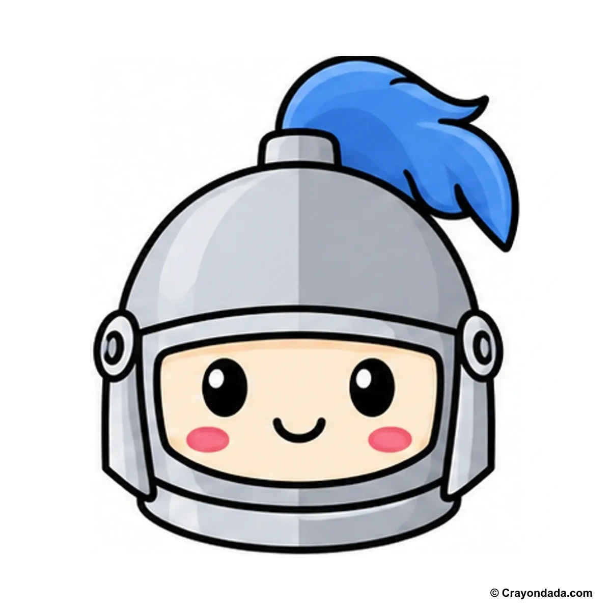 How to Draw a Knight Helmet finished drawing