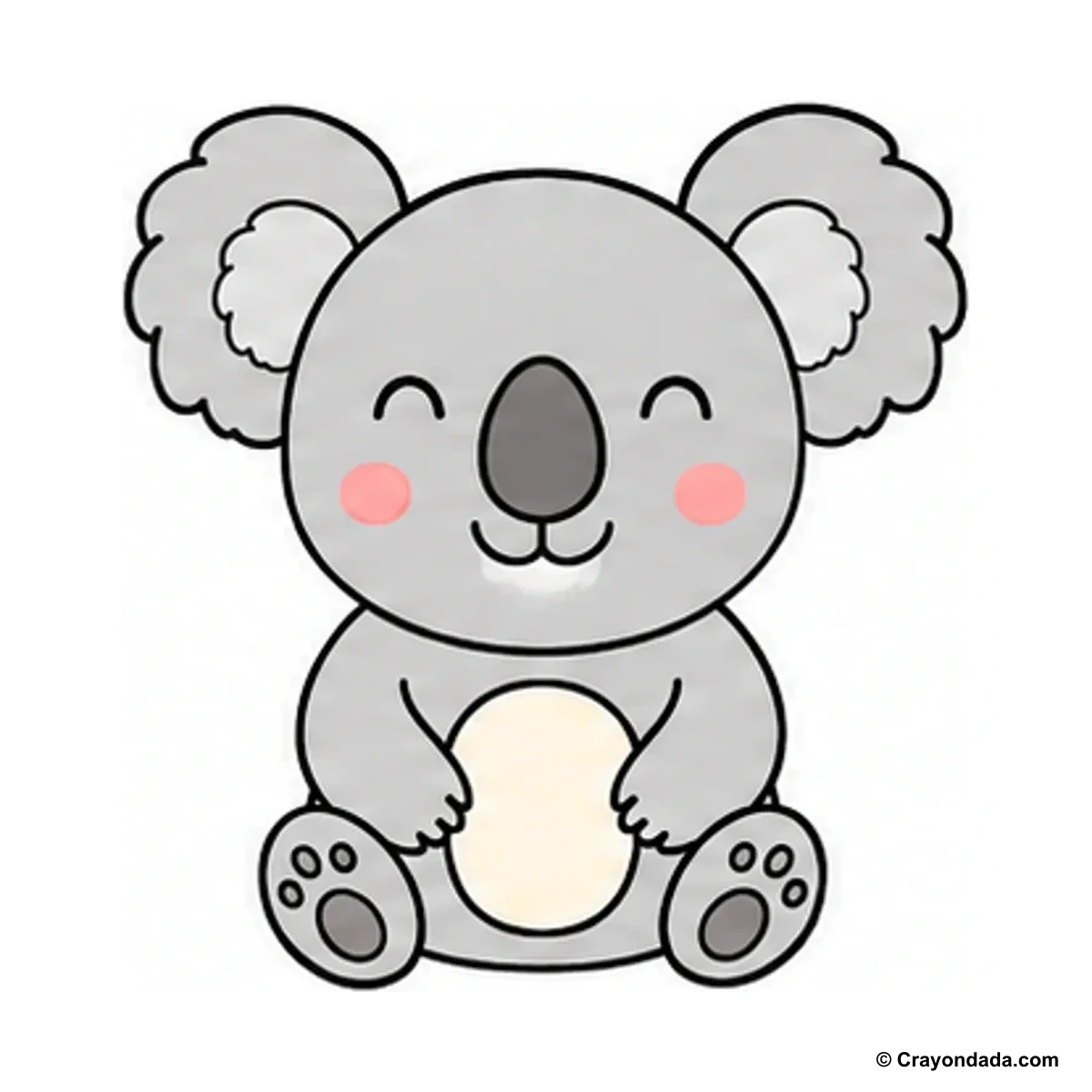 How to Draw a Koala finished drawing