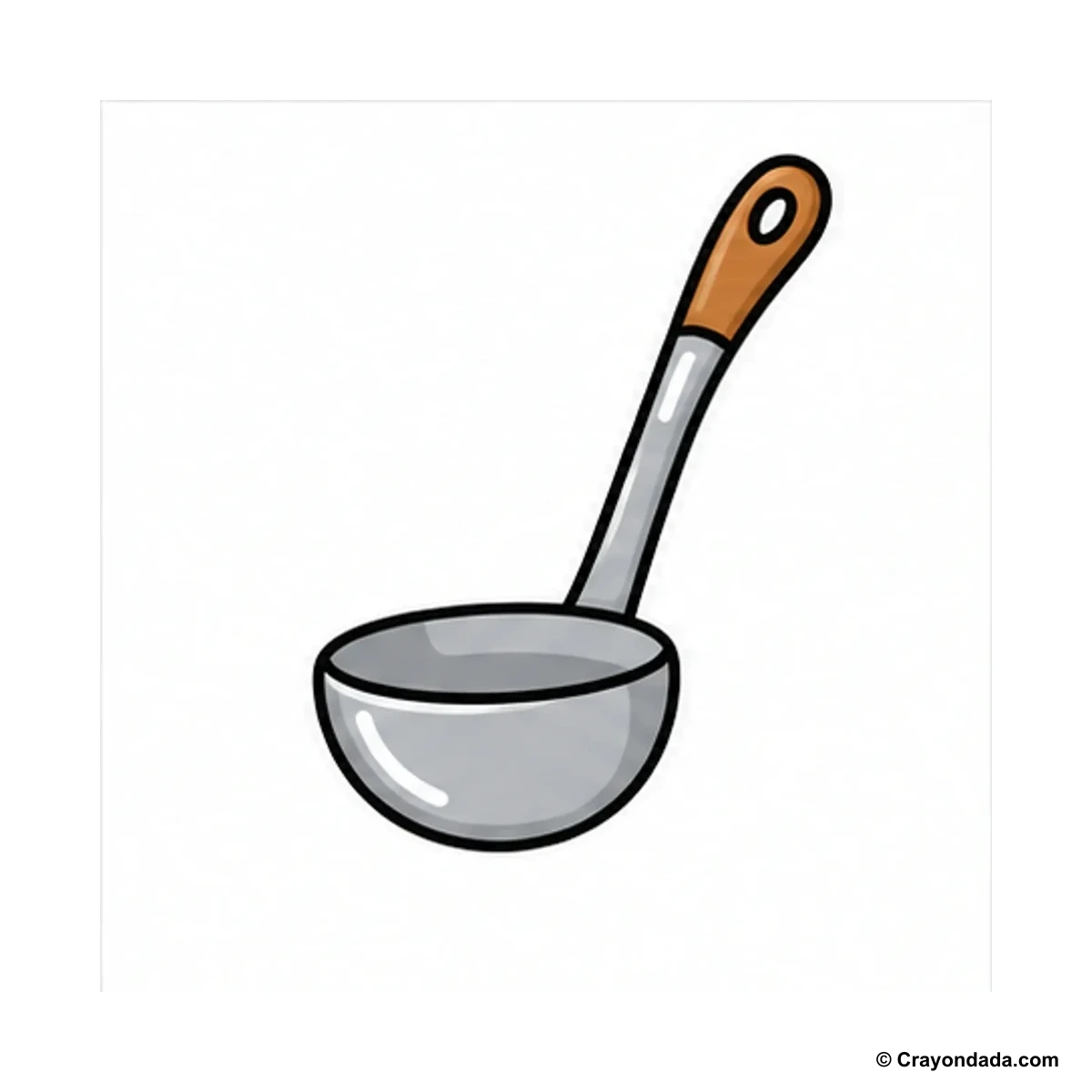 How to Draw a Ladle finished drawing
