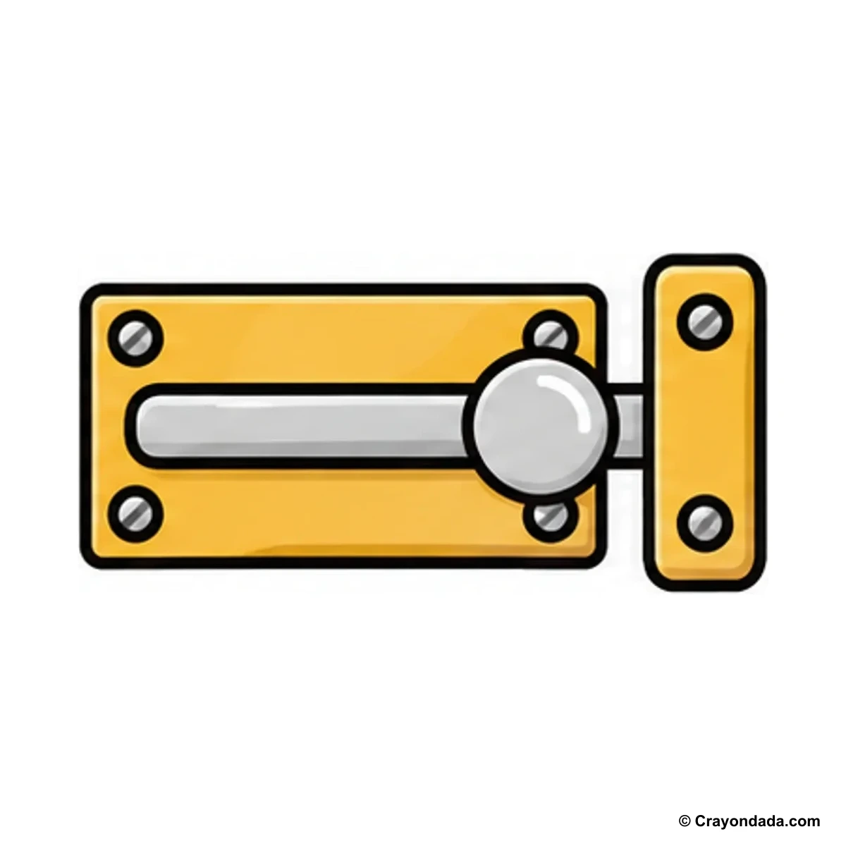 How to Draw a Door Latch finished drawing