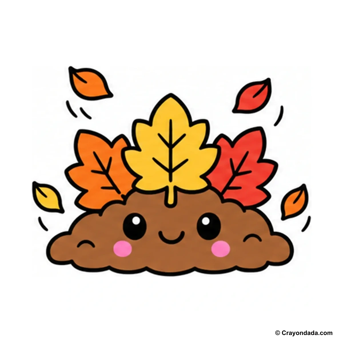 How to Draw a Leaf Pile finished drawing