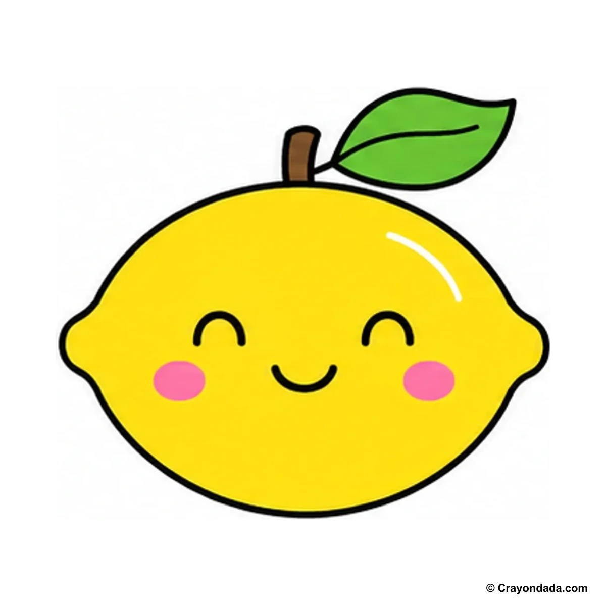 How to Draw a Lemon finished drawing