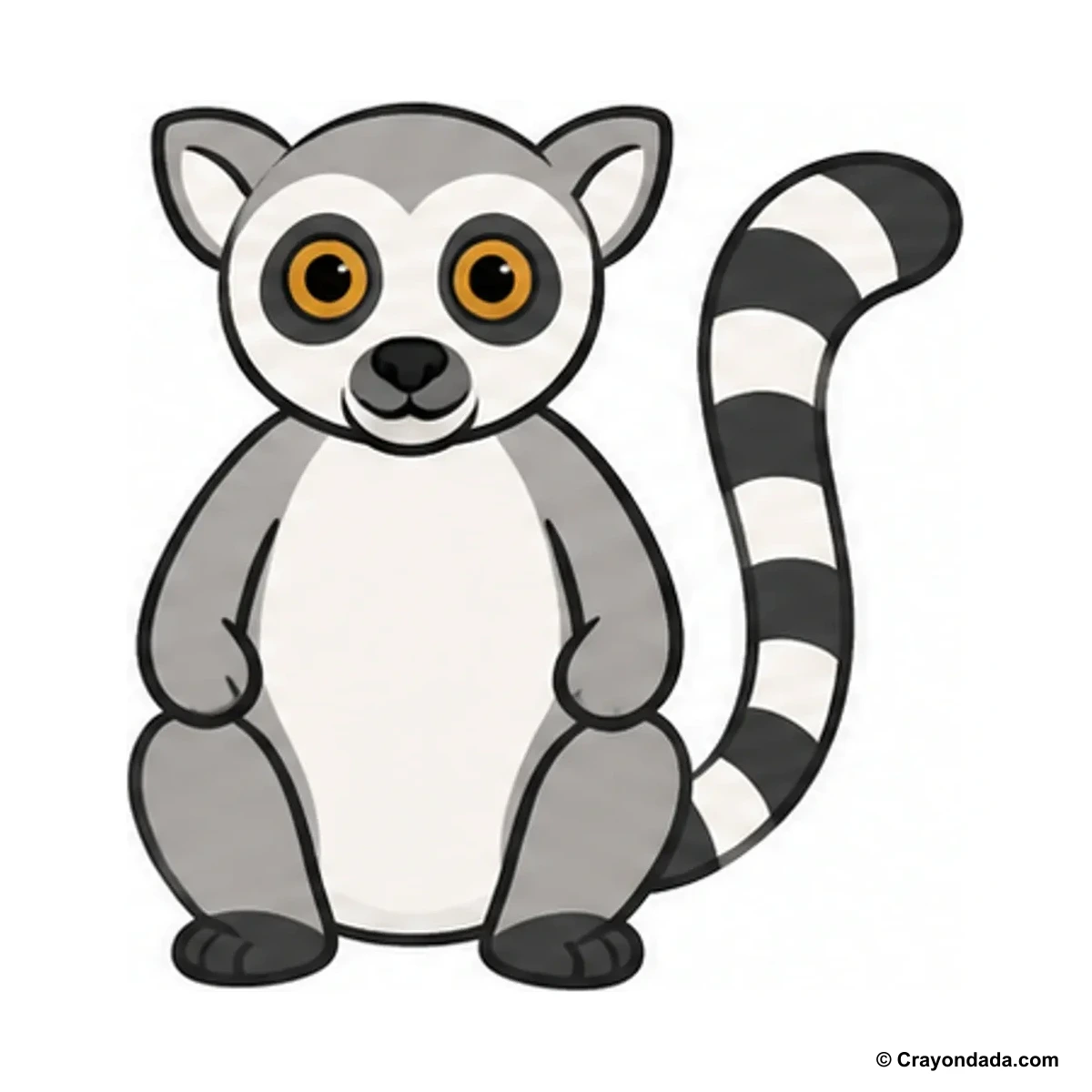 How to Draw a Lemur finished drawing