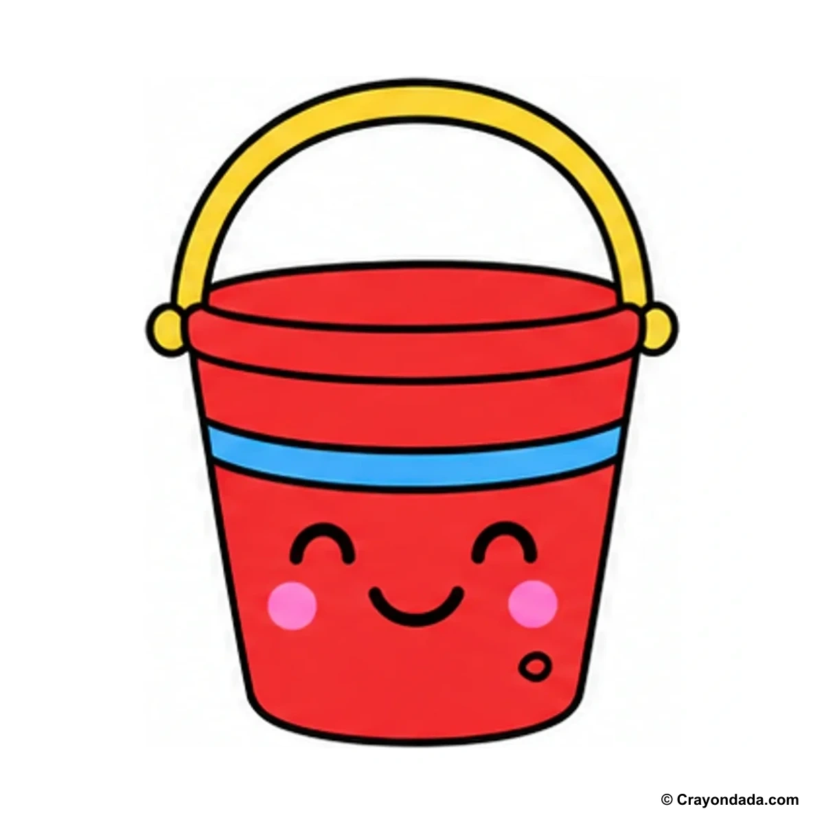 How to Draw a Little Beach Bucket finished drawing