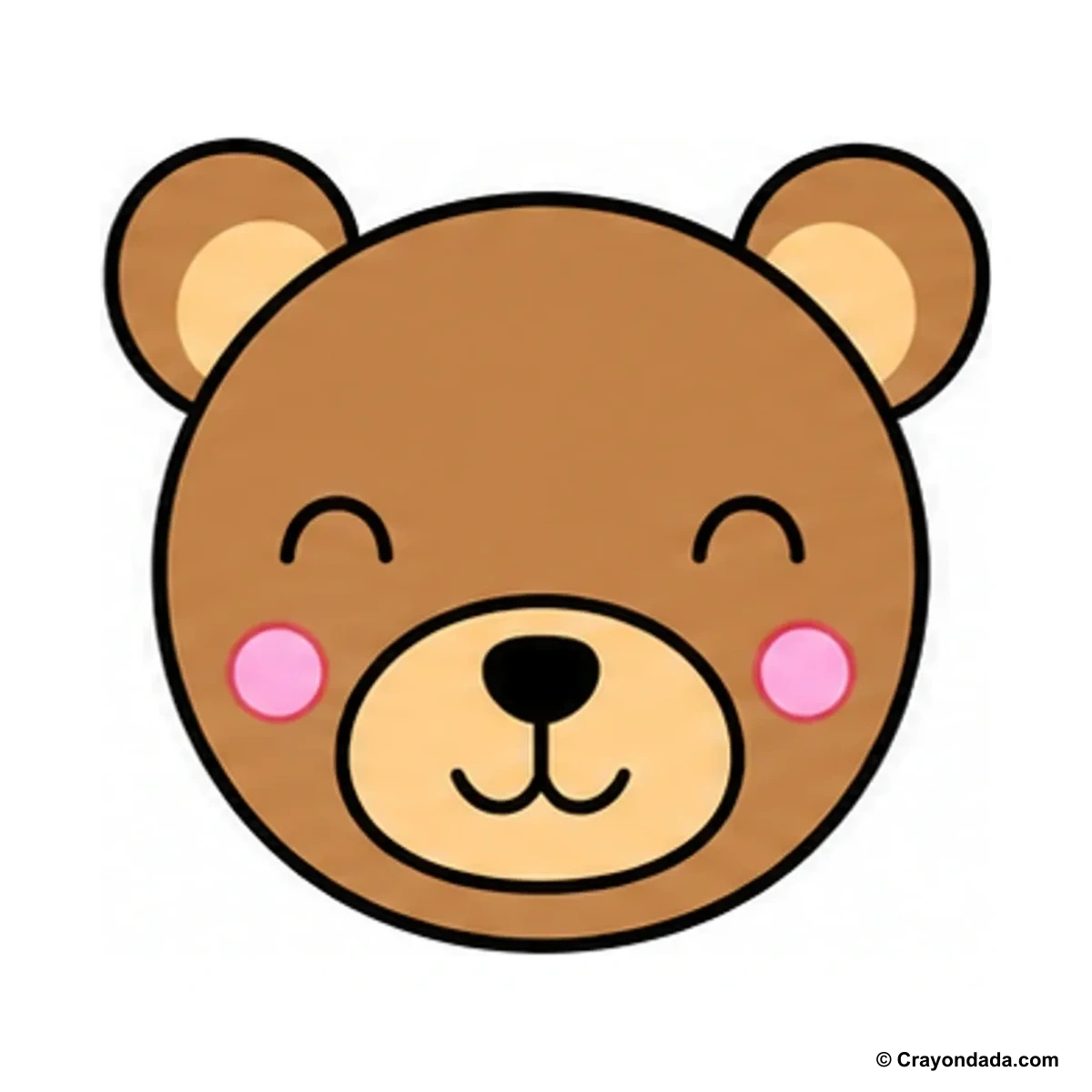 How to Draw a Little Bear Face finished drawing
