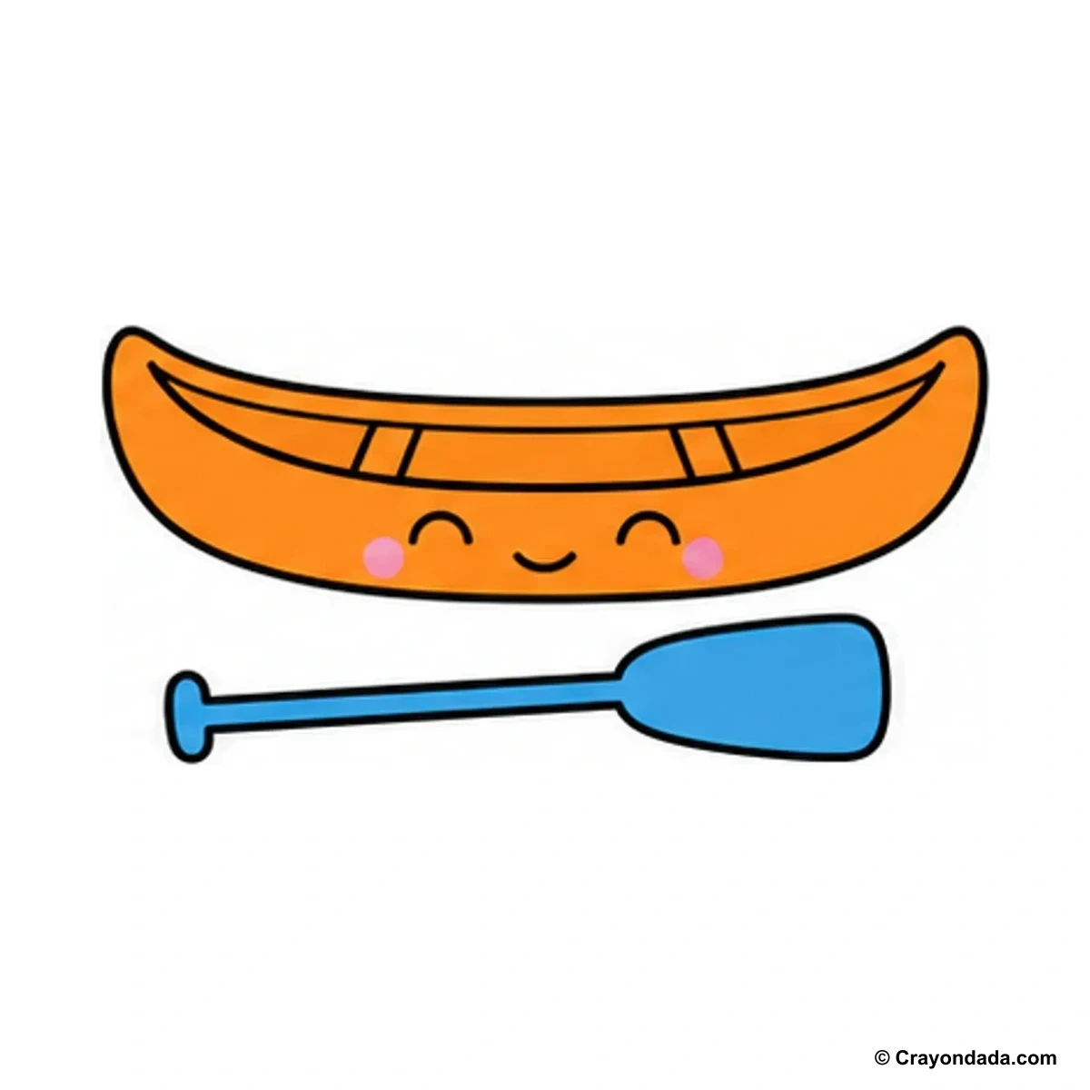 How to Draw a Little Canoe finished drawing