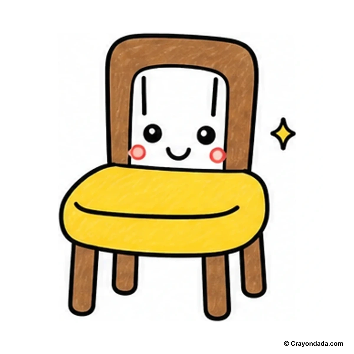 How to Draw a Little Chair finished drawing