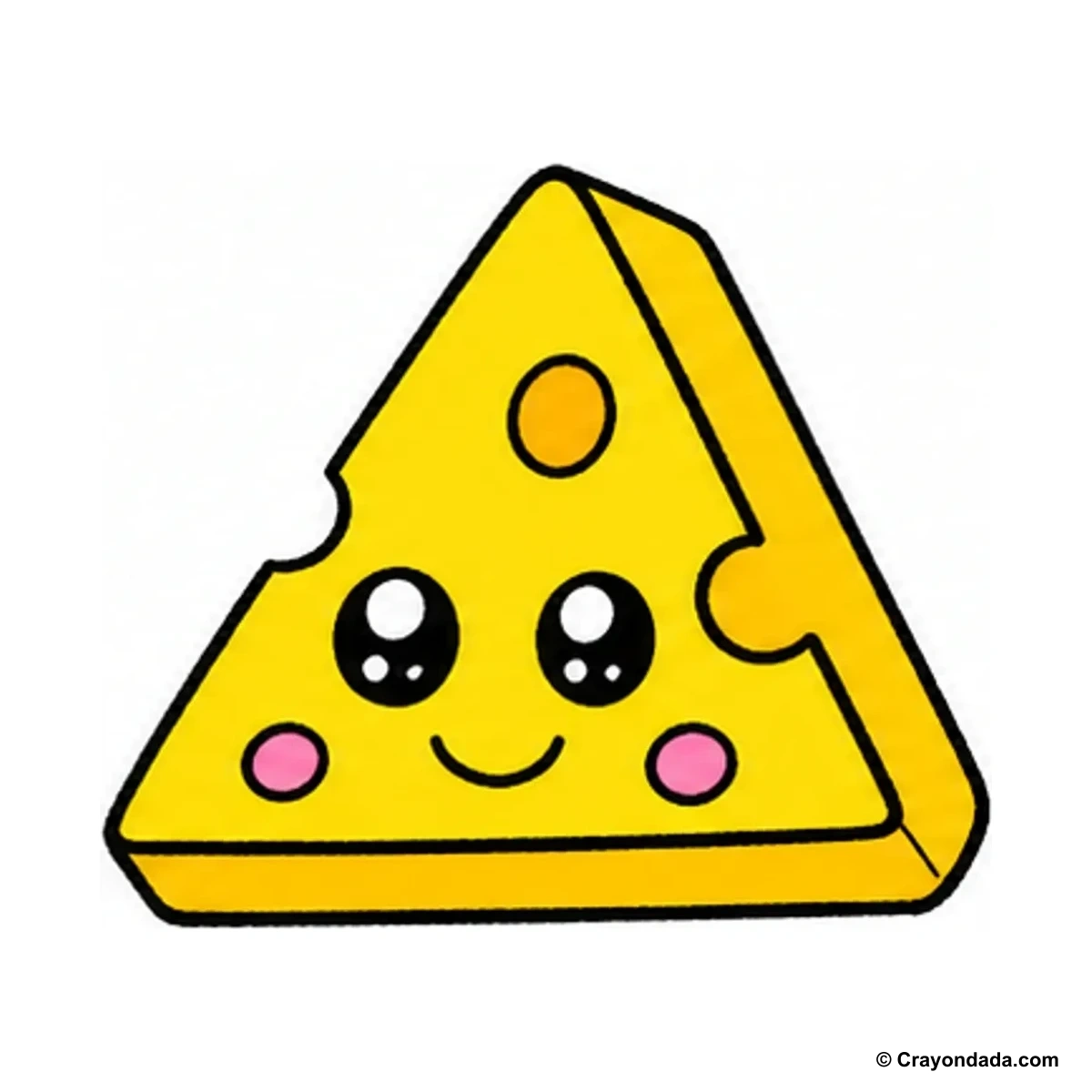 How to Draw a Little Cheese Slice finished drawing