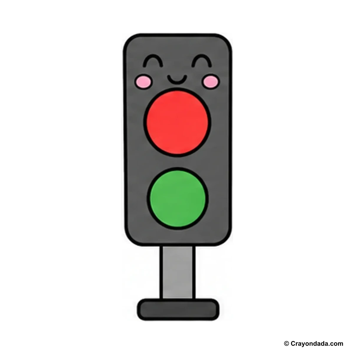 How to Draw a Little Crosswalk Light finished drawing