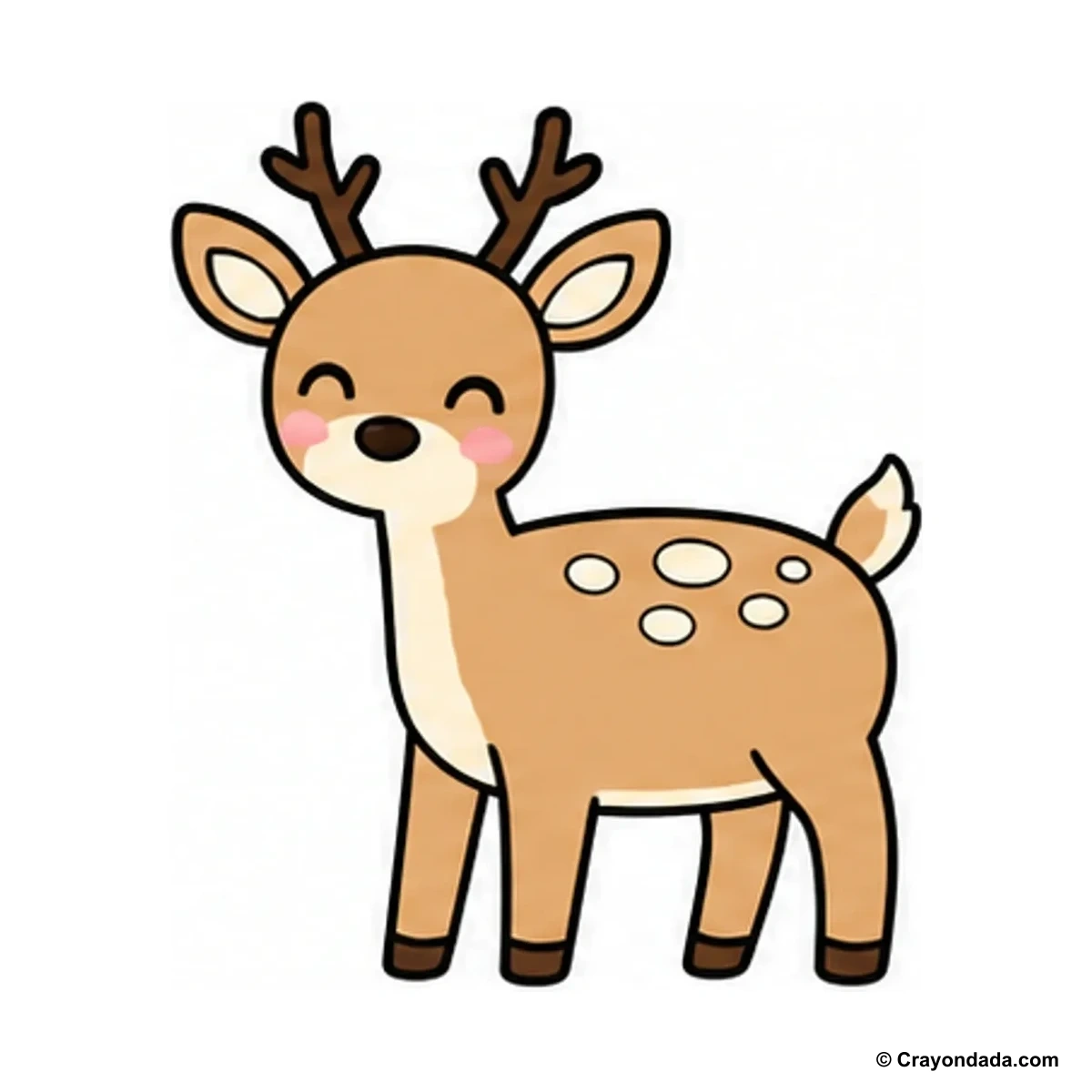 How to Draw a Little Deer finished drawing