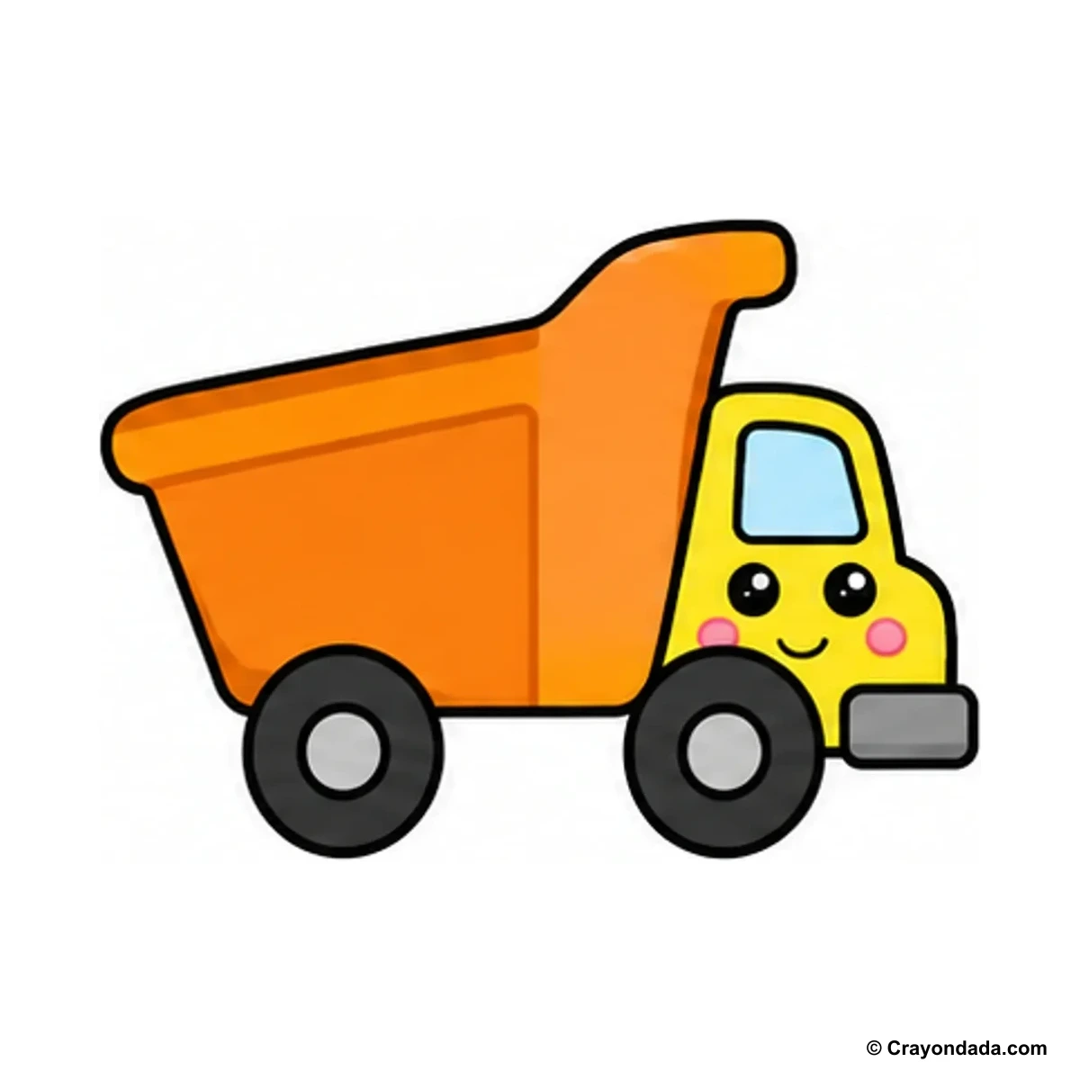 How to Draw a Little Dump Truck finished drawing