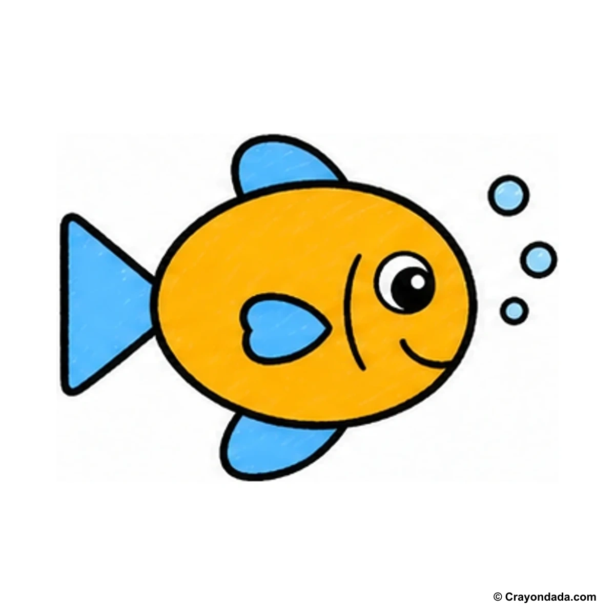 How to Draw a Little Fish finished drawing