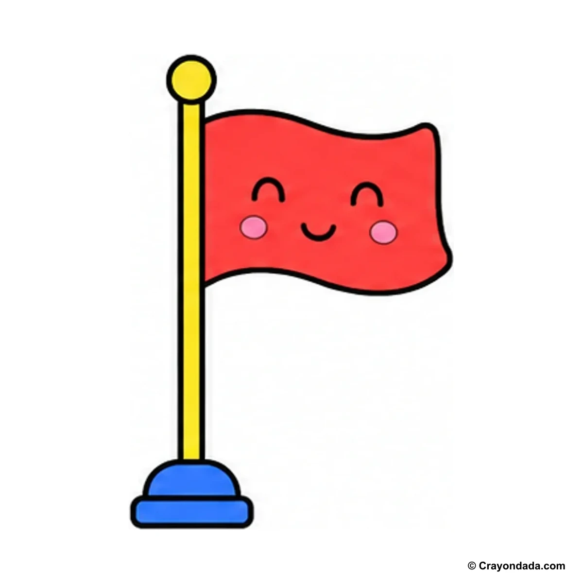 How to Draw a Little Flag finished drawing