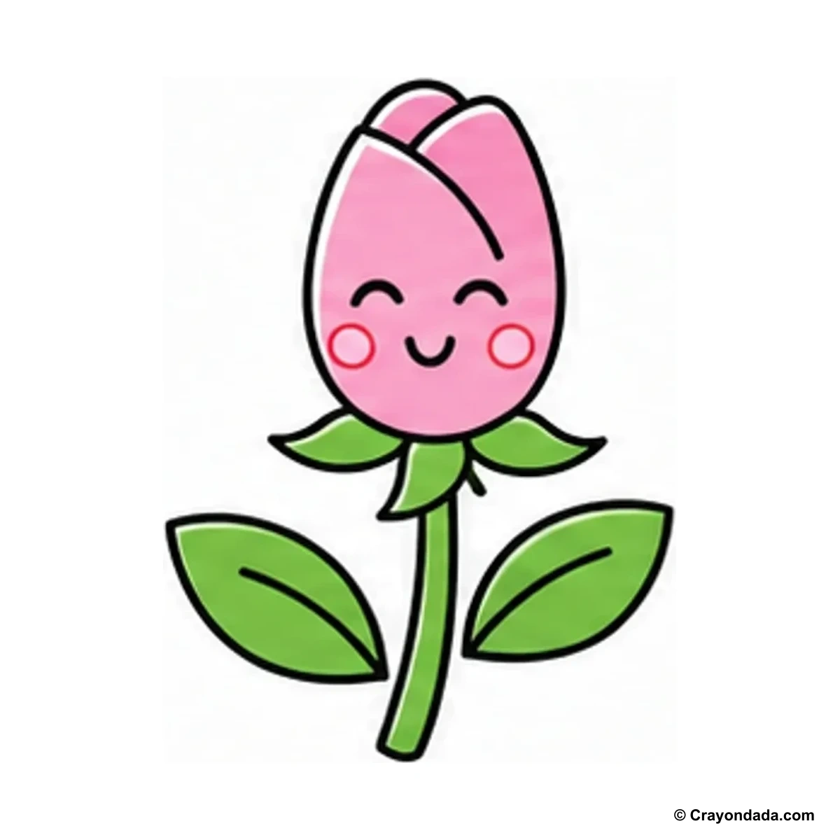 How to Draw a Little Flower Bud finished drawing