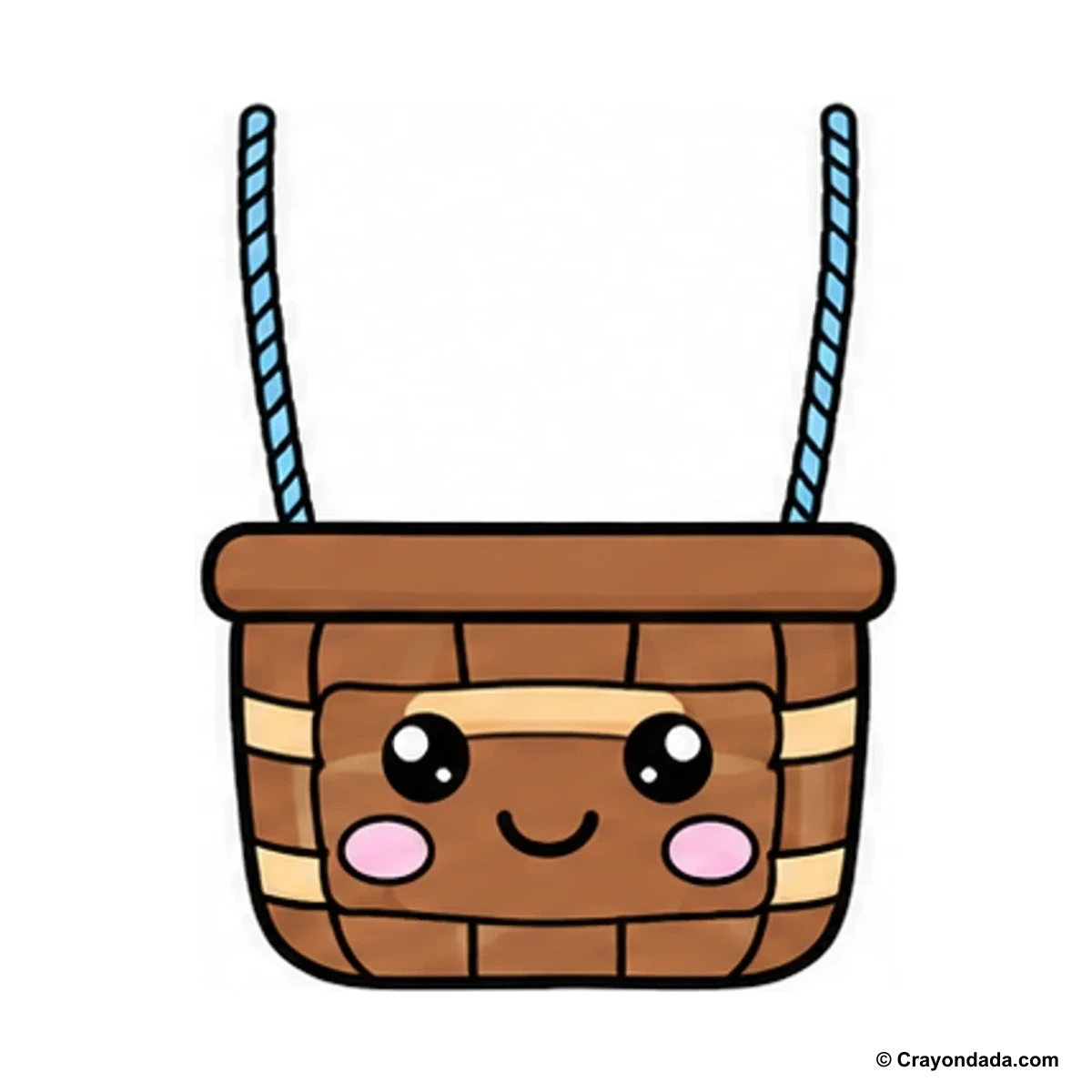 How to Draw a Little Hot Air Balloon Basket finished drawing