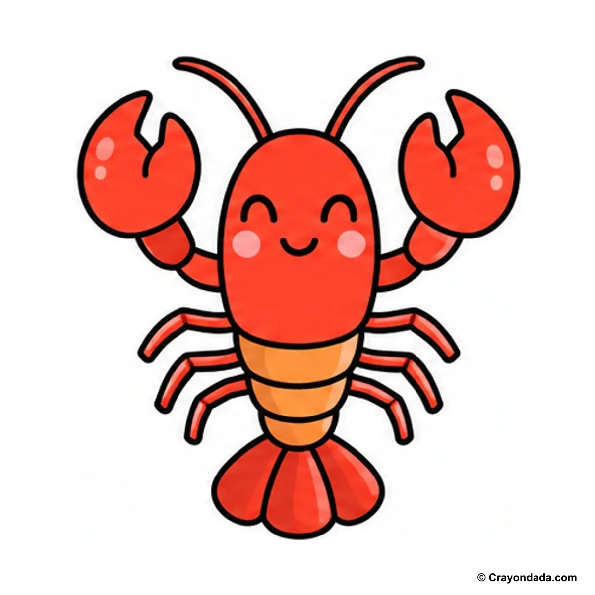 How to Draw a Little Lobster finished drawing