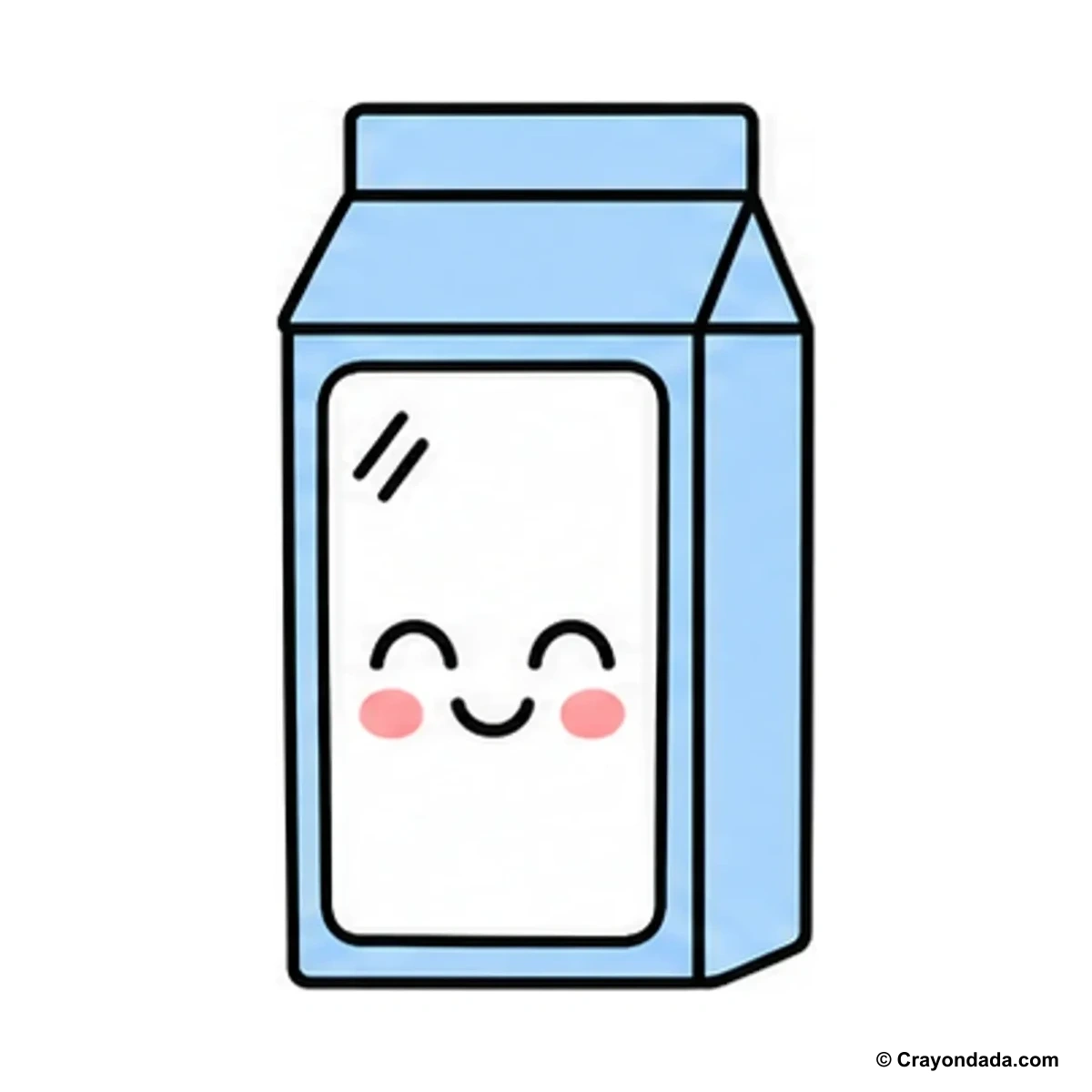 How to Draw a Little Milk Carton finished drawing