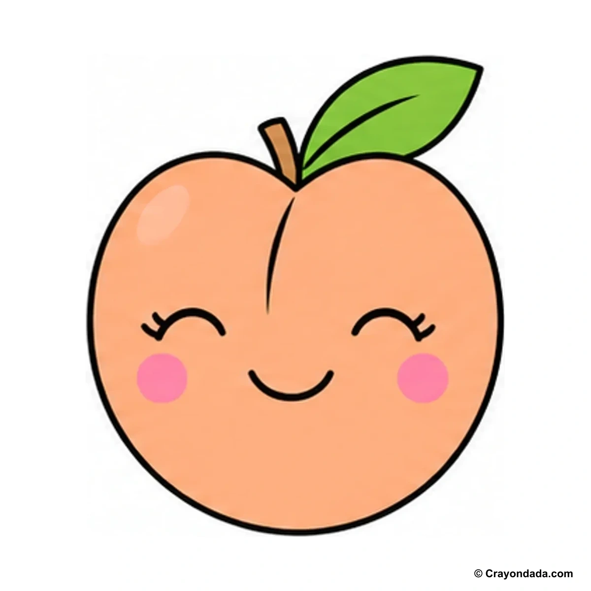 How to Draw a Little Peach finished drawing