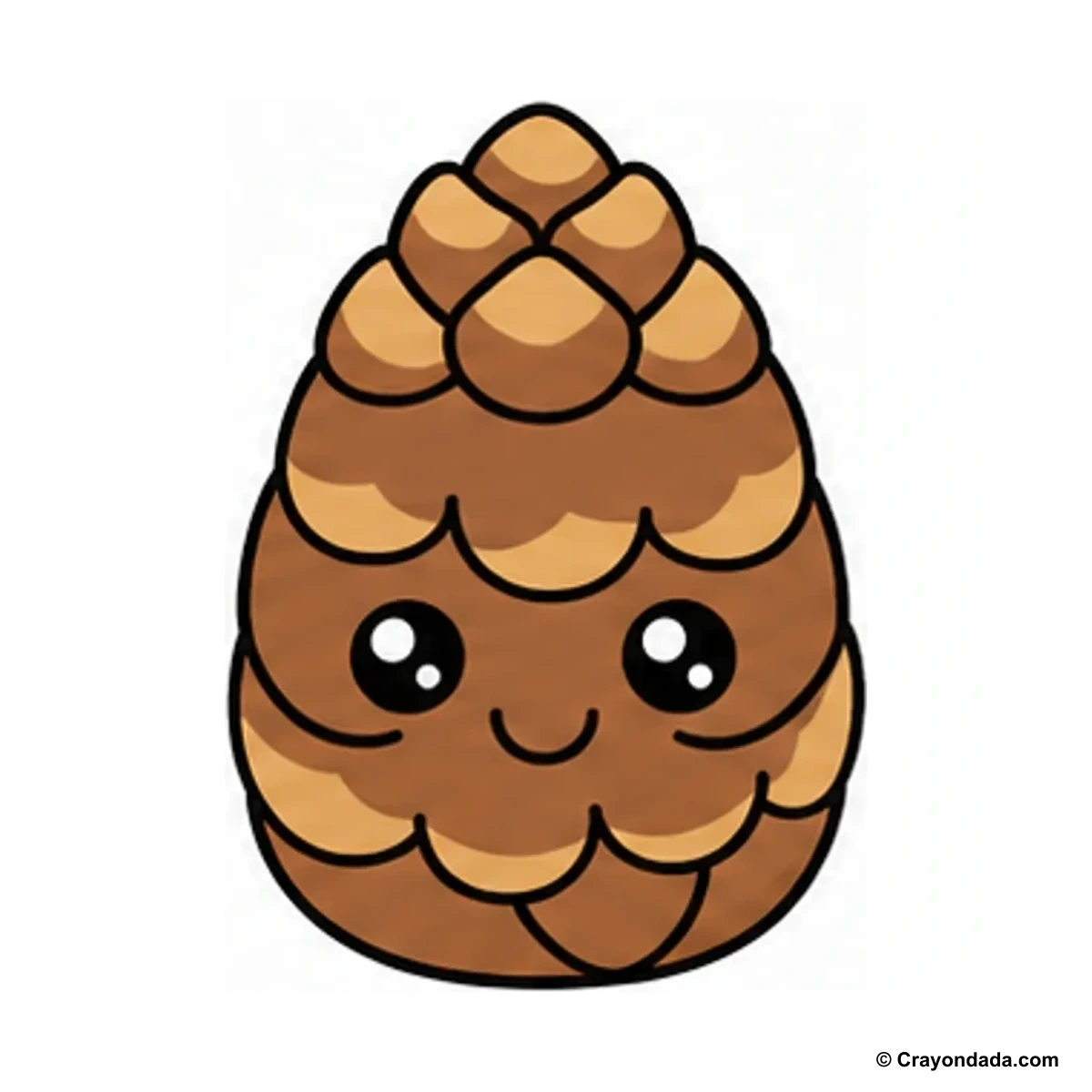 How to Draw a Little Pinecone finished drawing