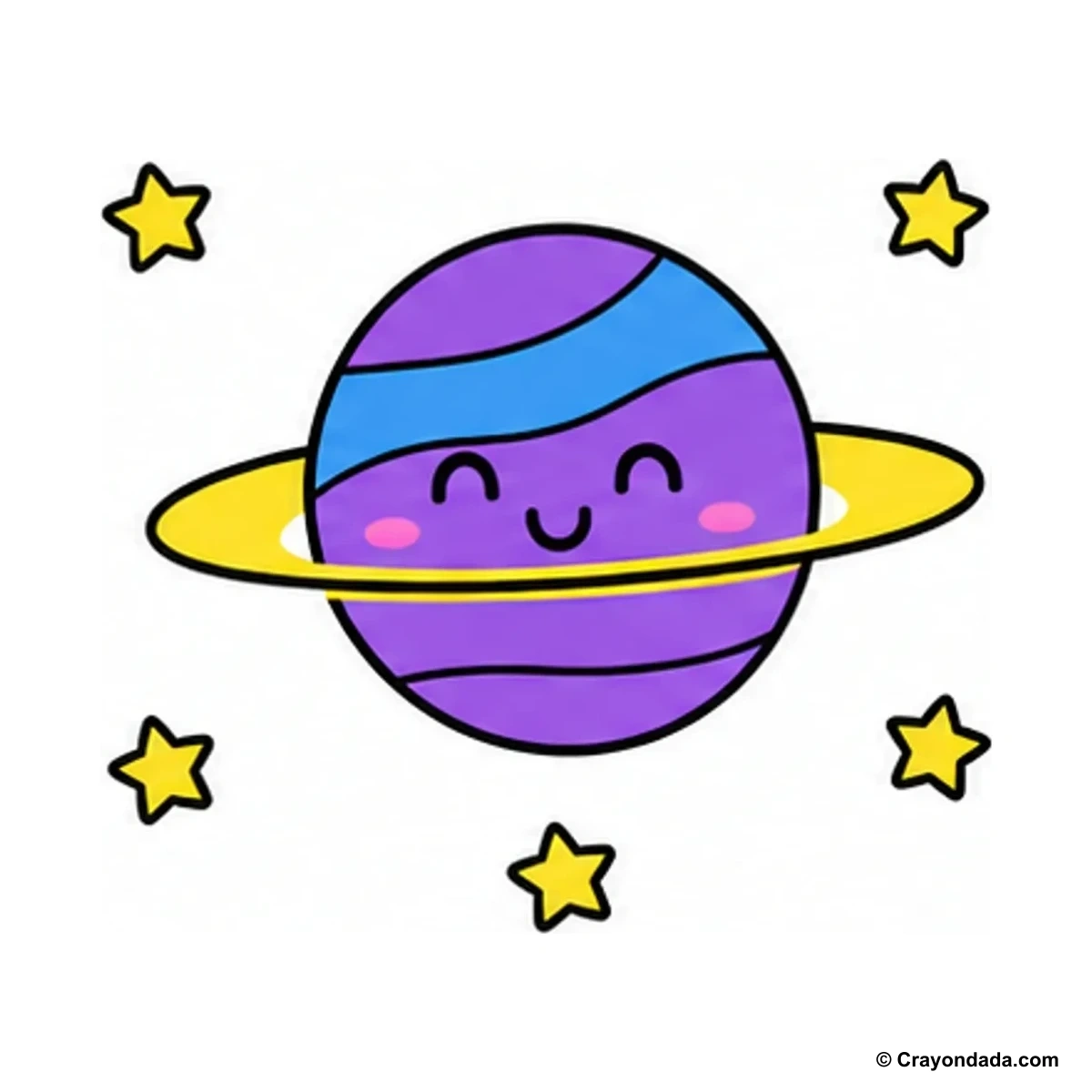 How to Draw a Little Planet Ring finished drawing
