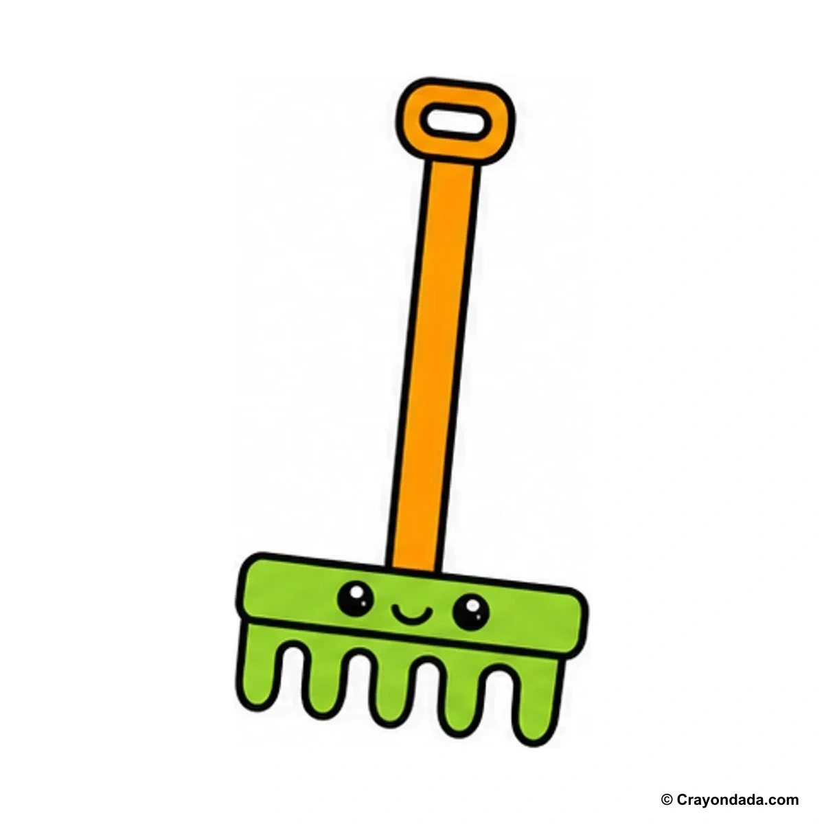 How to Draw a Little Rake finished drawing