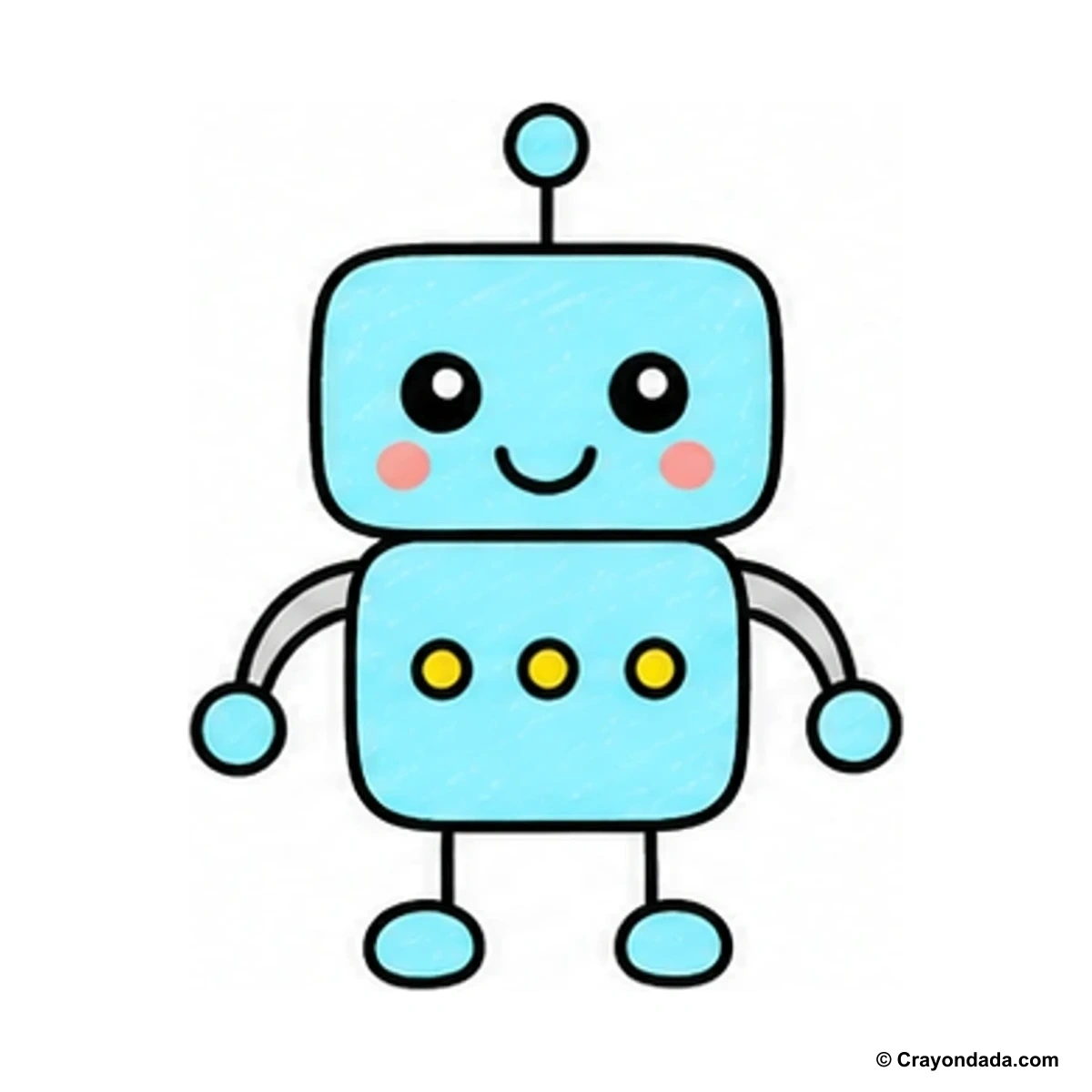 How to Draw a Little Robot finished drawing