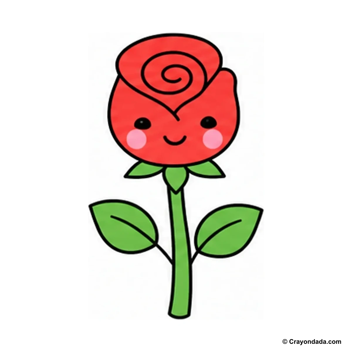 How to Draw a Little Rose finished drawing