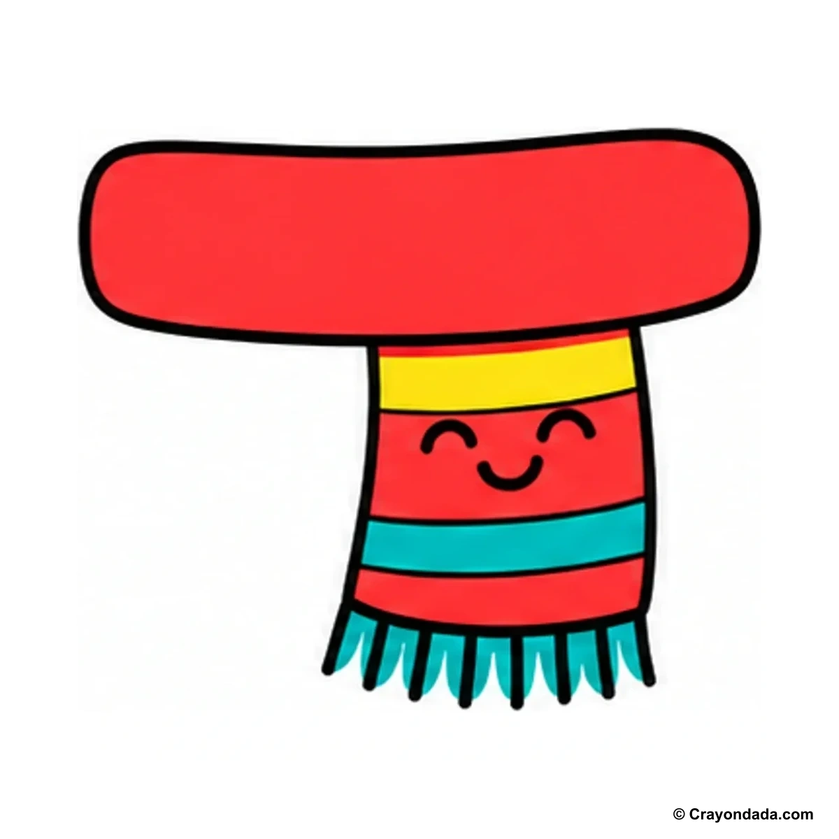 How to Draw a Little Scarf finished drawing