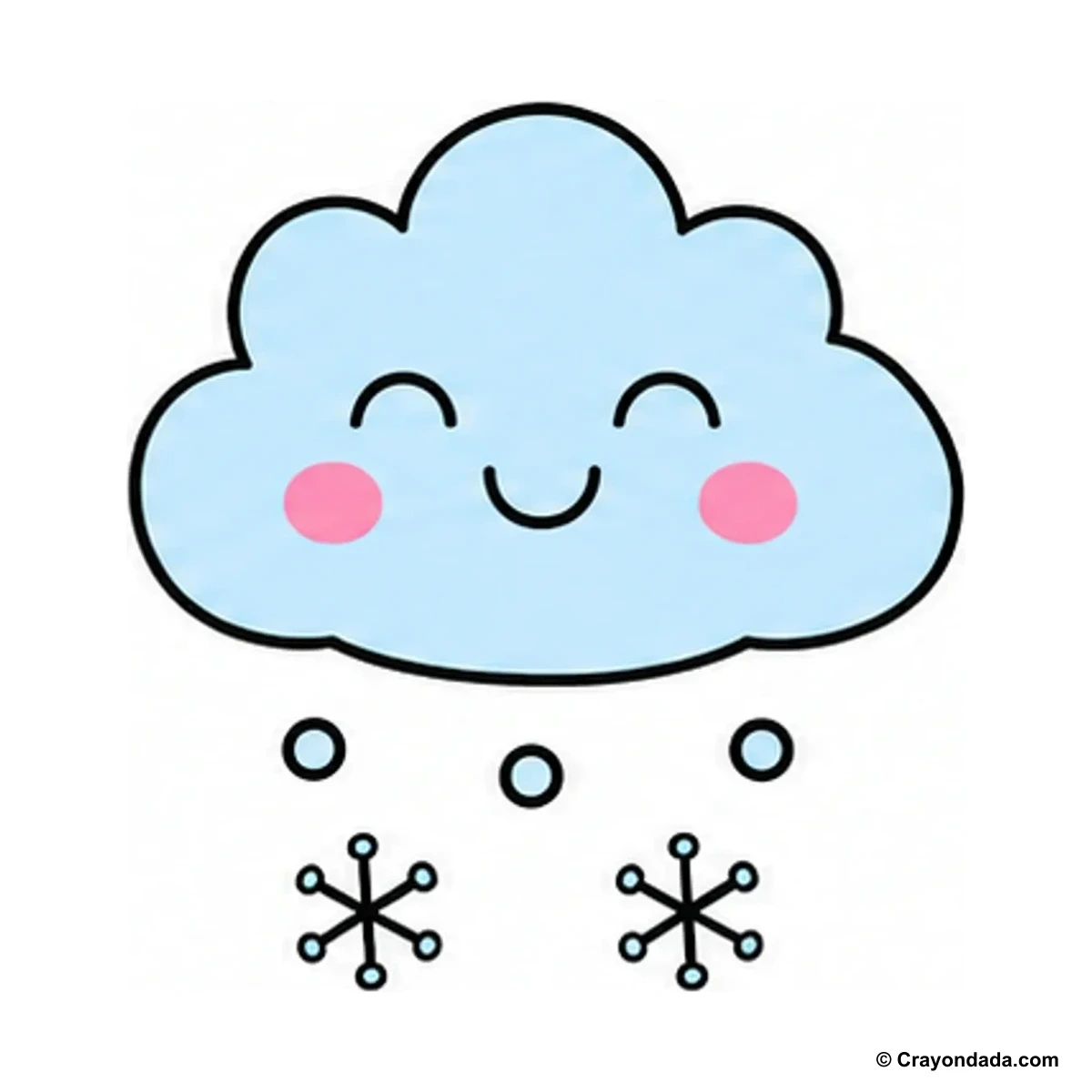 How to Draw a Little Snow Cloud finished drawing