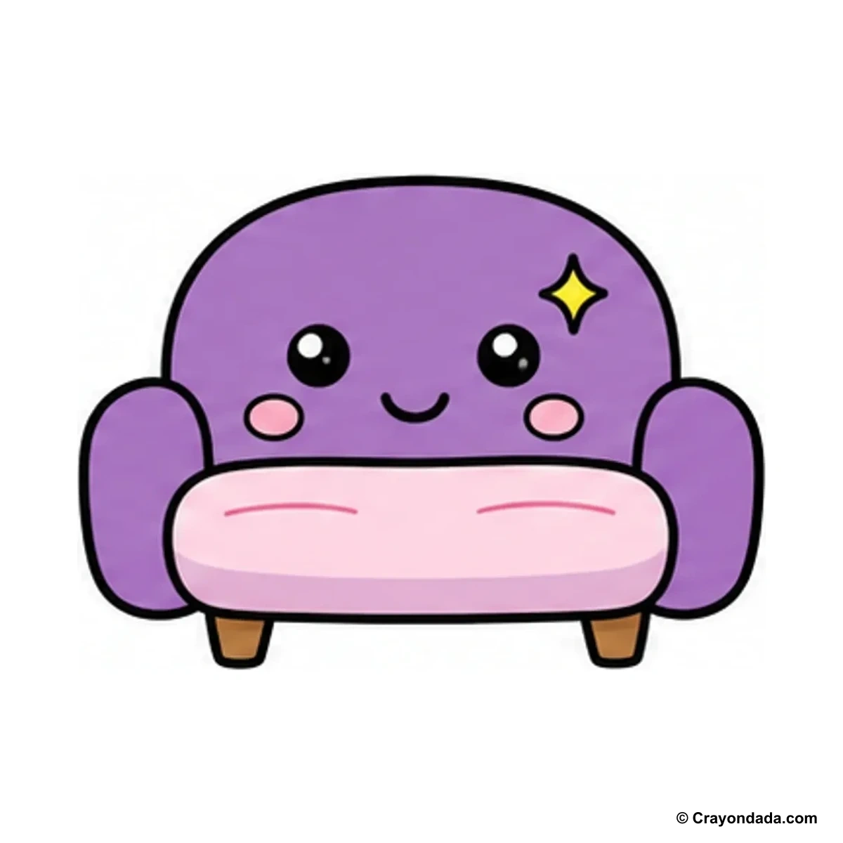 How to Draw a Little Sofa finished drawing