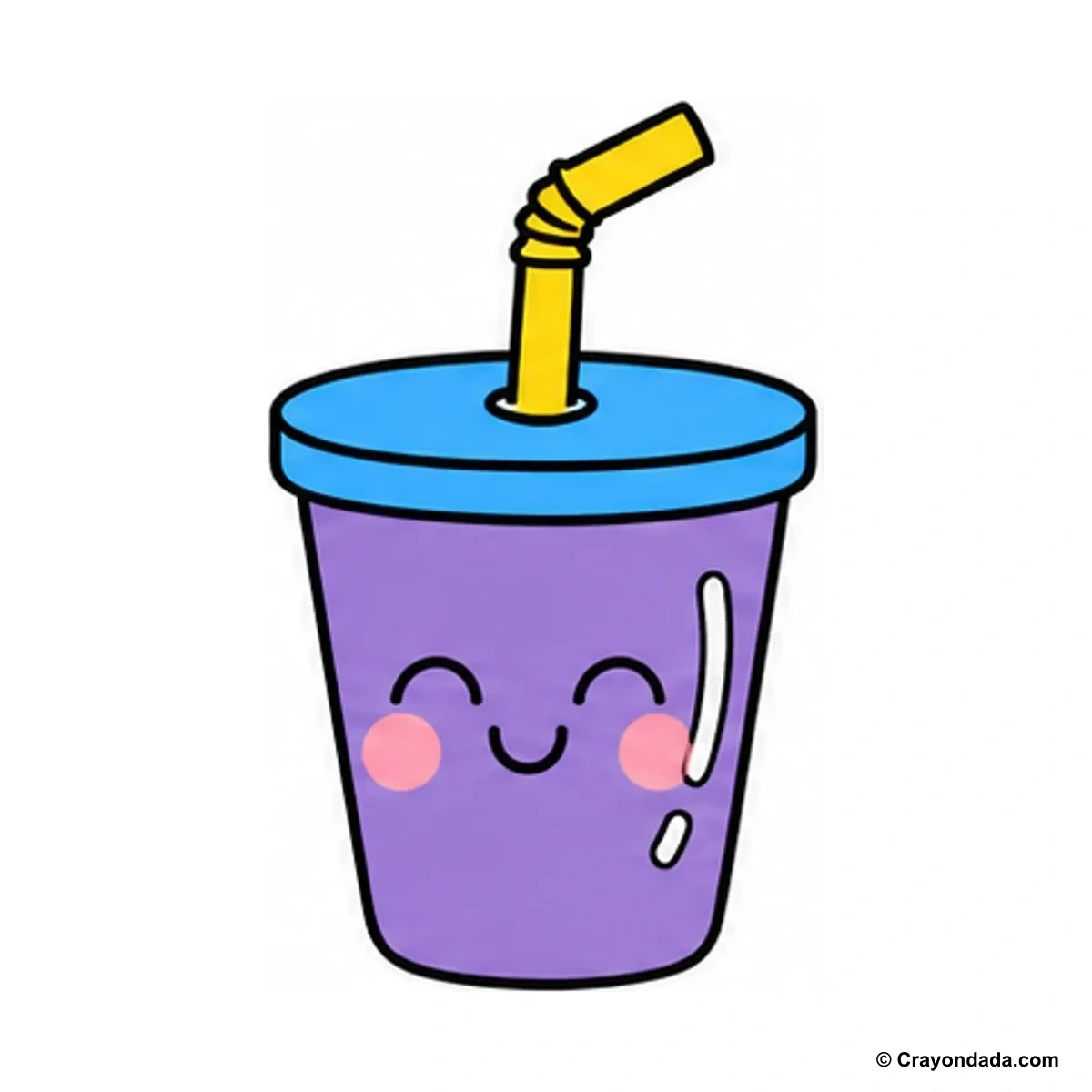 How to Draw a Little Straw Cup finished drawing