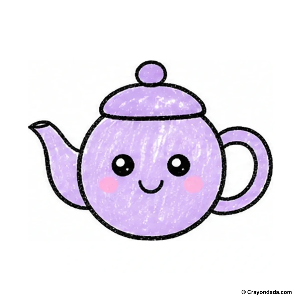 How to Draw a Little Teapot finished drawing