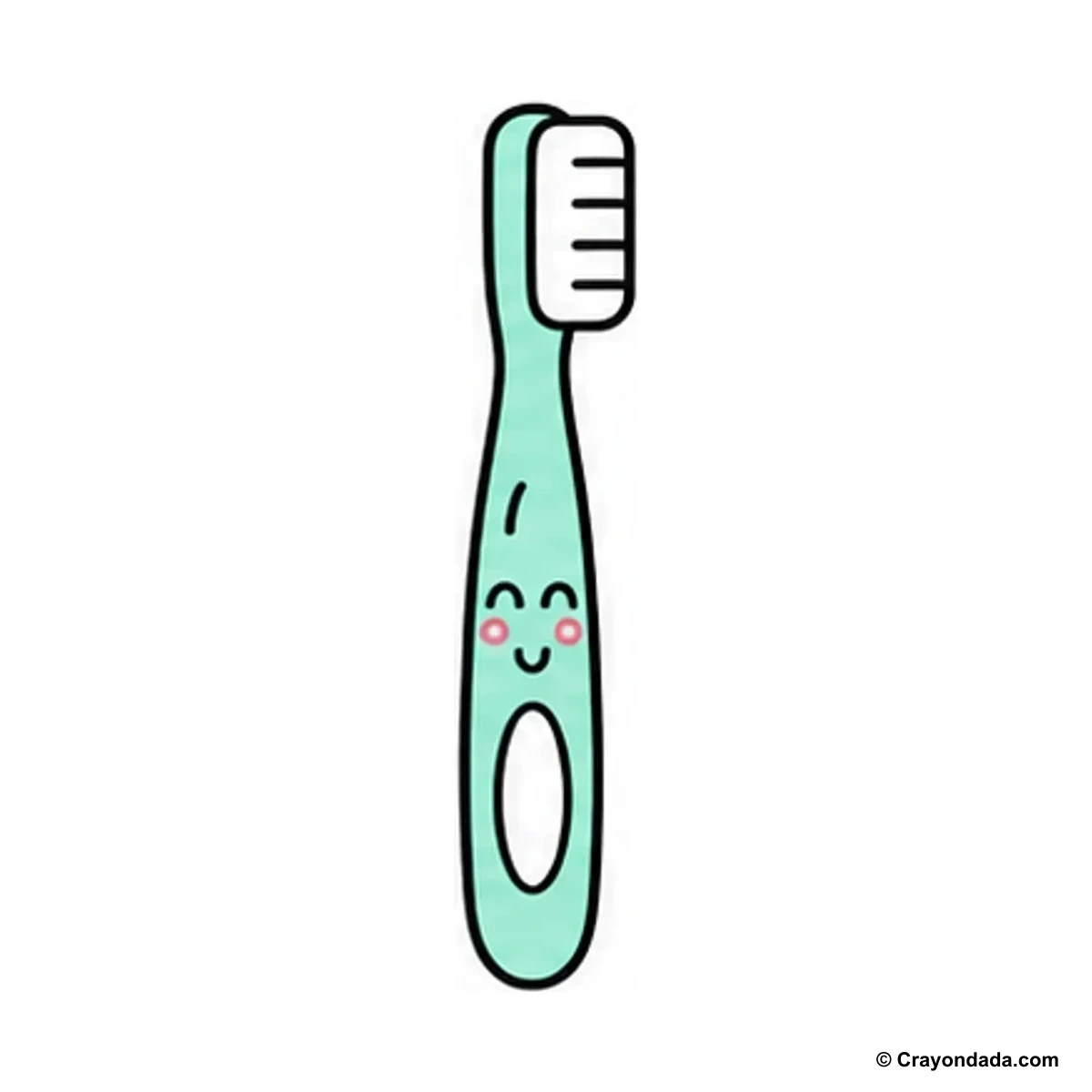 How to Draw a Little Toothbrush finished drawing