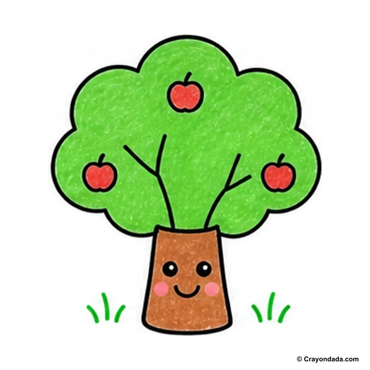 How to Draw a Little Tree finished drawing