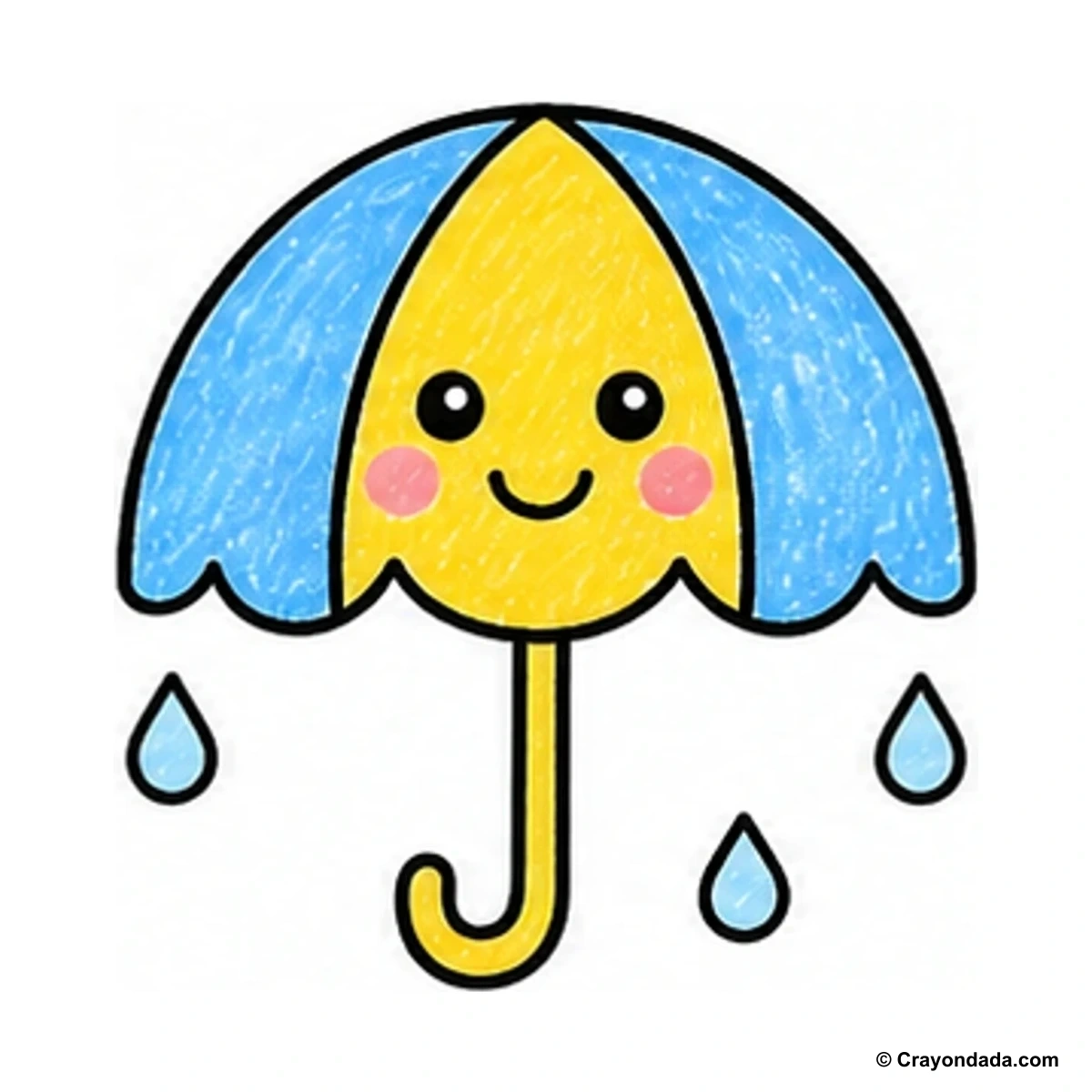 How to Draw a Little Umbrella finished drawing