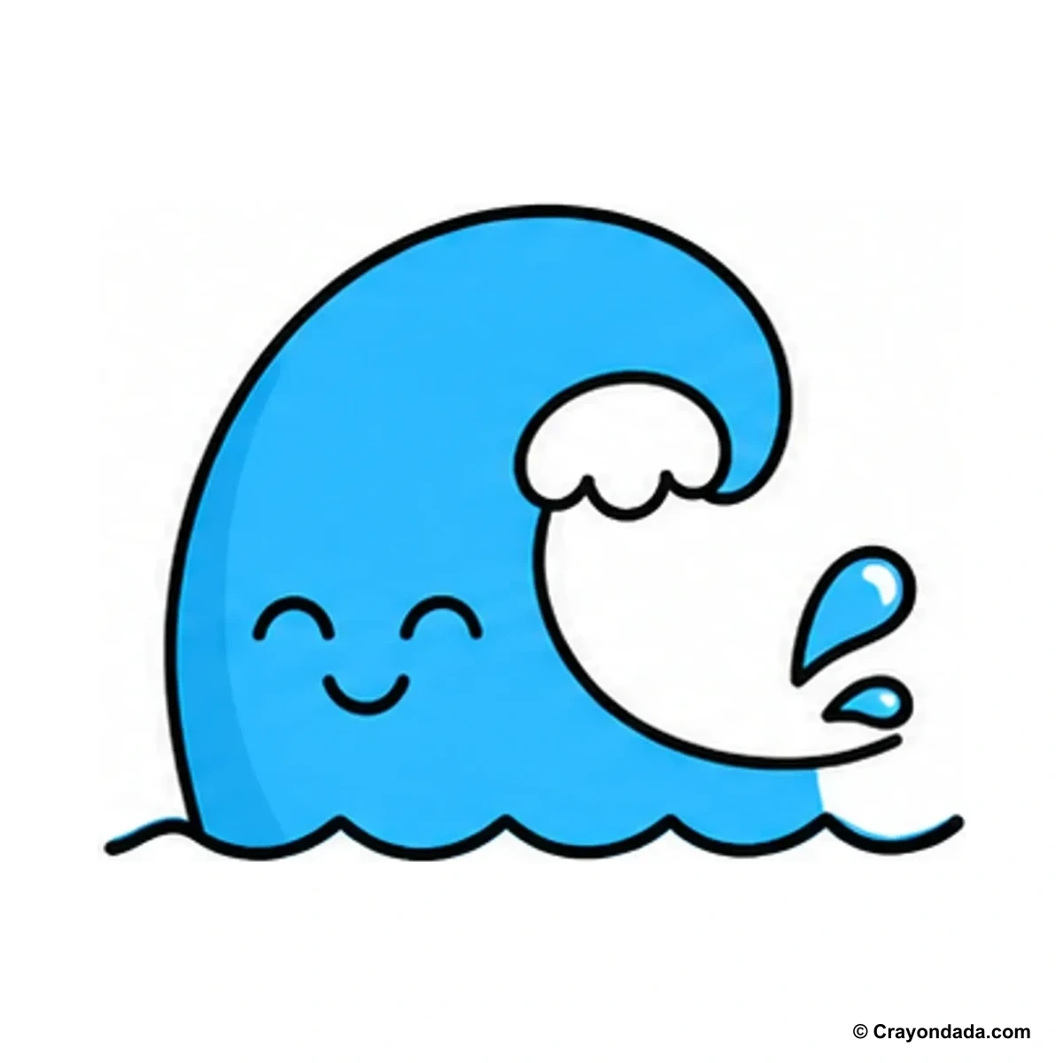 How to Draw a Little Wave finished drawing
