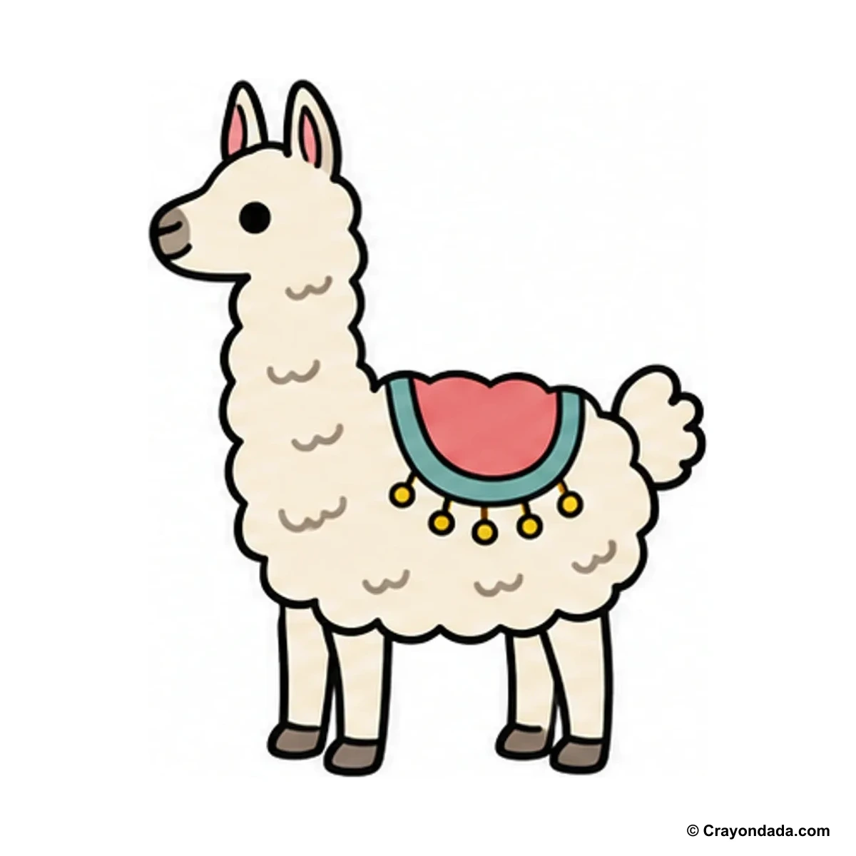 How to Draw a Llama finished drawing